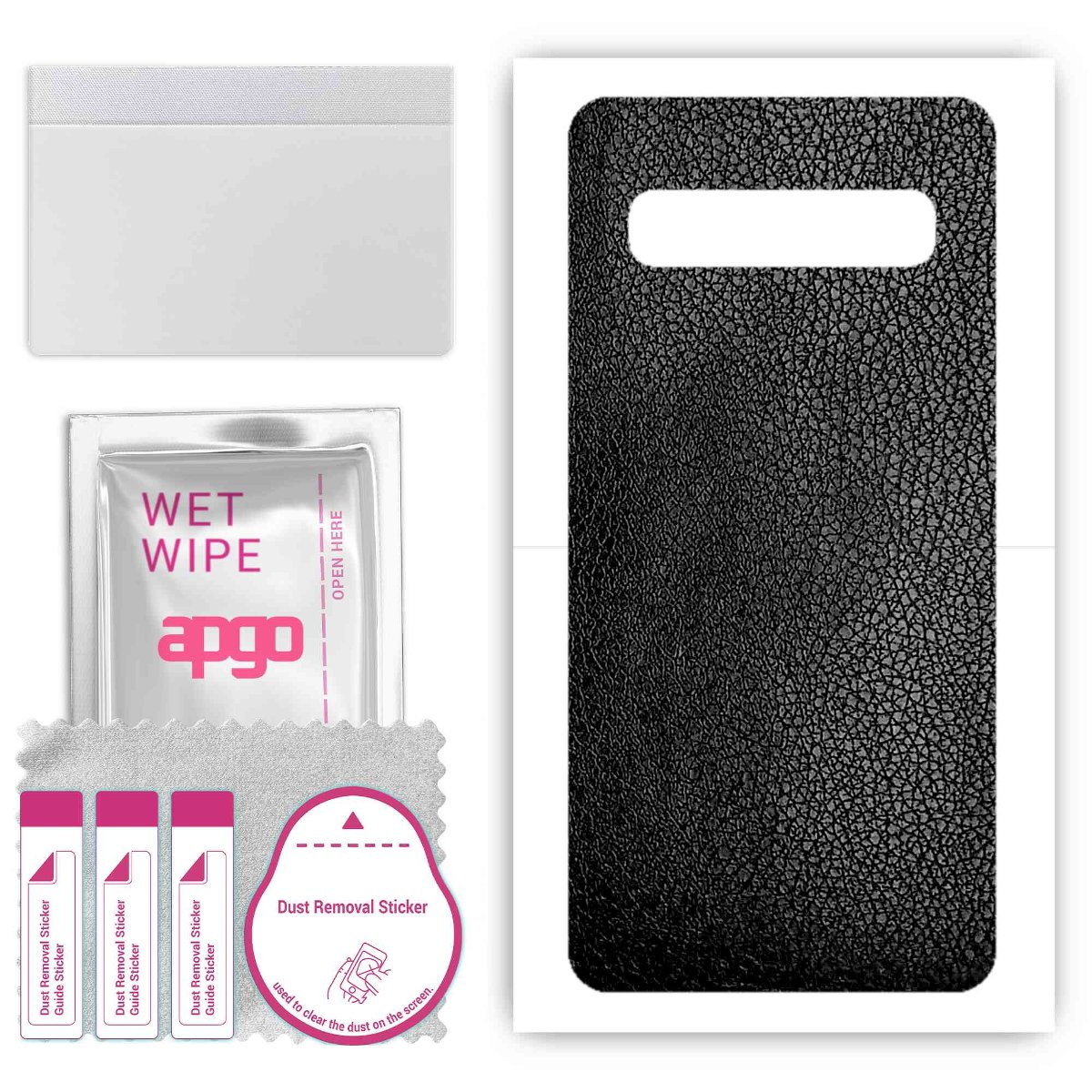 Folia naklejka skórka strukturalna na TYŁ do Samsung Galaxy S10 5G -  Skóra Czarna - apgo SKINS