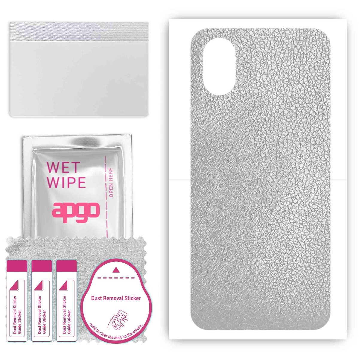 Folia naklejka skórka strukturalna na TYŁ do Cubot J10 -  Skóra Srebrna - apgo SKINS