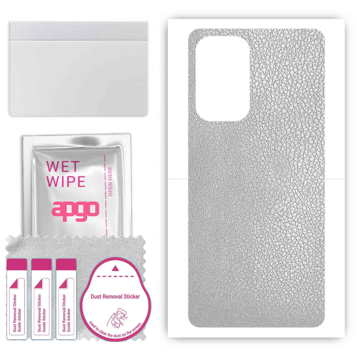 Folia naklejka skórka strukturalna na TYŁ do Samsung Galaxy A53 -  Skóra Srebrna - apgo SKINS