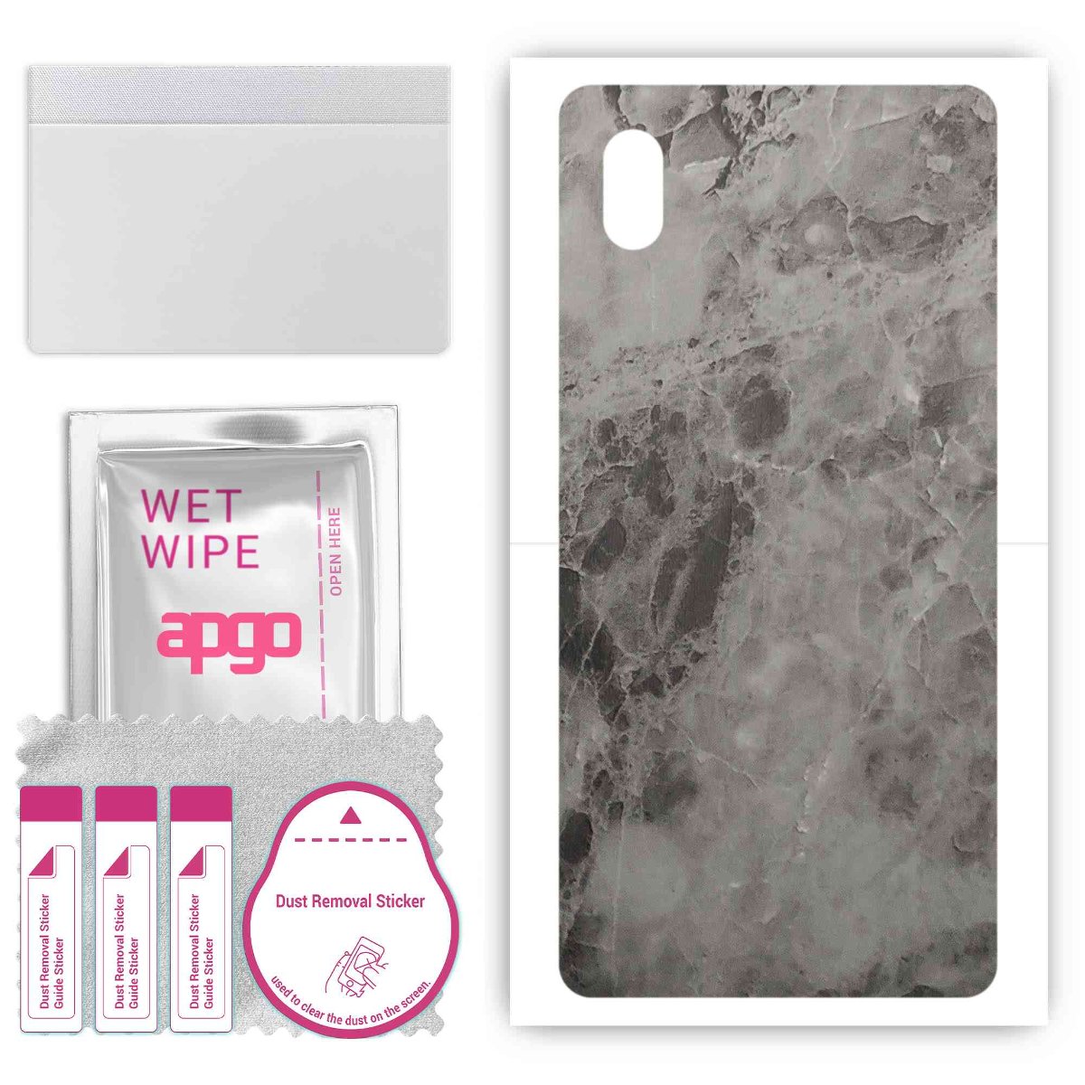 Folia naklejka skórka strukturalna na TYŁ do Sony Xperia ACE III -  Marmur Czarny - apgo SKINS