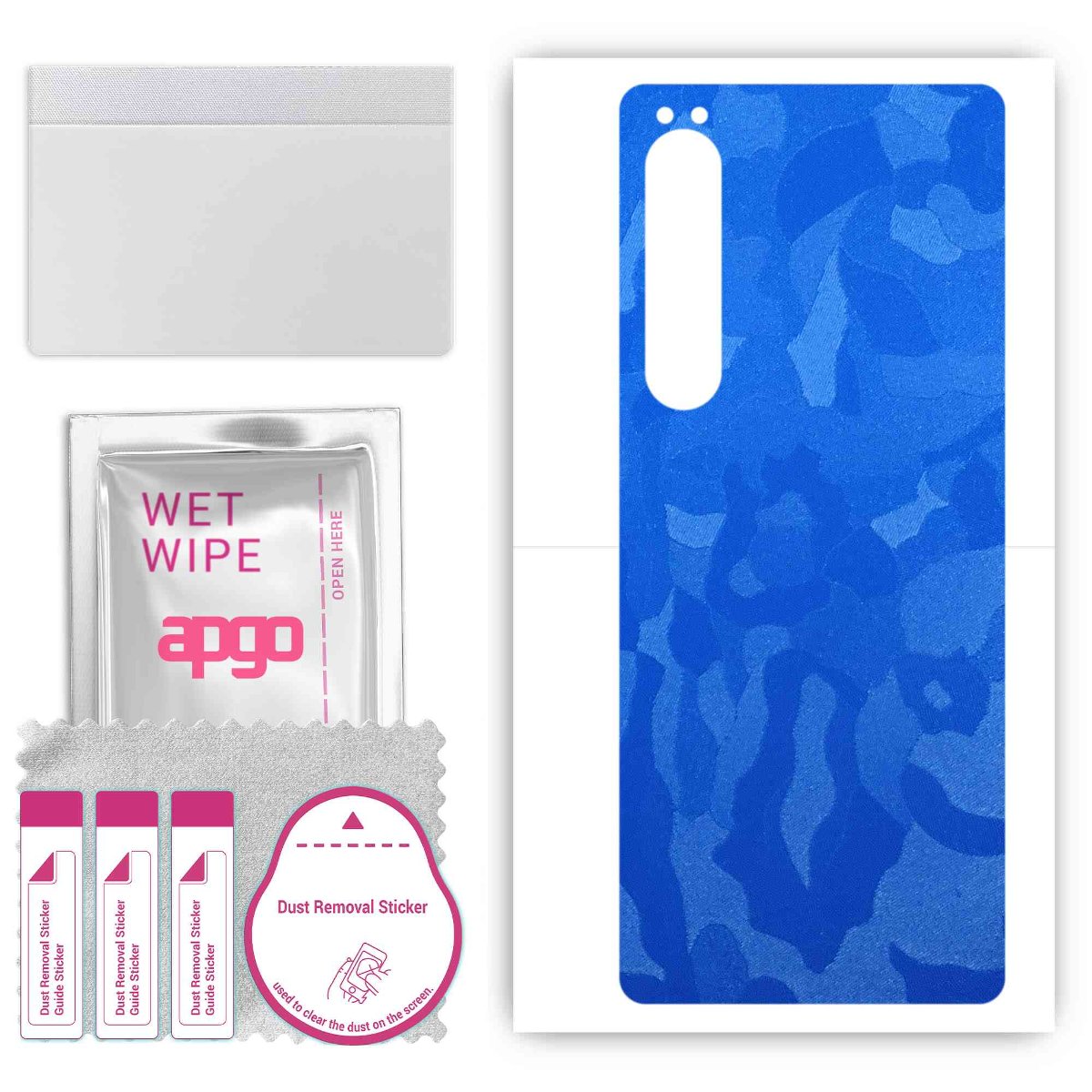 Folia naklejka skórka strukturalna na TYŁ do Sony Xperia 10 IV SOG07 -  Moro | Camo Niebieski - apgo SKINS