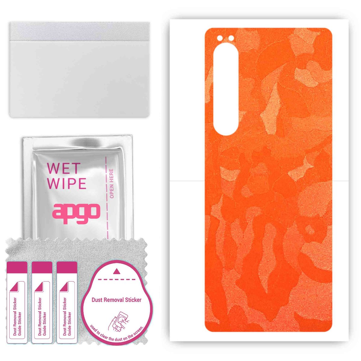 Folia naklejka skórka strukturalna na TYŁ do Sony Xperia 10 IV SOG07 -  Moro | Camo Pomarańczowy - apgo SKINS