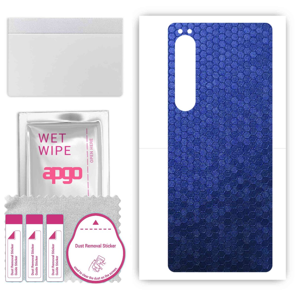 Folia naklejka skórka strukturalna na TYŁ do Sony Xperia 10 IV SO-51C -  Plaster Miodu Niebieski - apgo SKINS