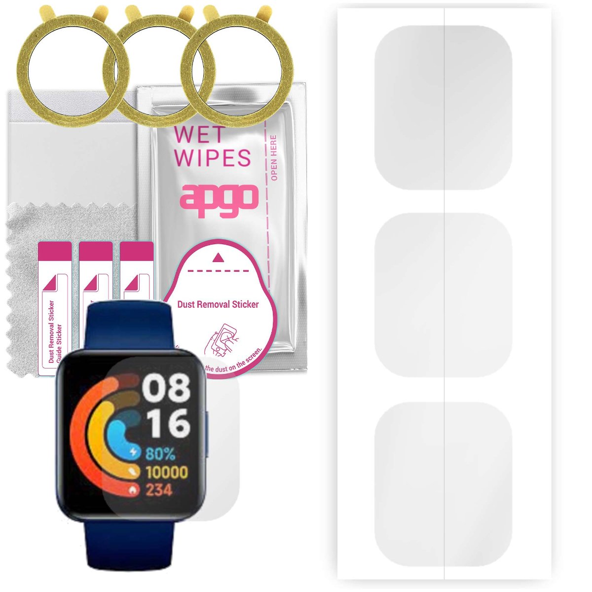 3x Folia hydrożelowa do Xiaomi Poco Watch - apgo Smartwatch Hydrogel Protection Ochrona na ekran smartwatcha