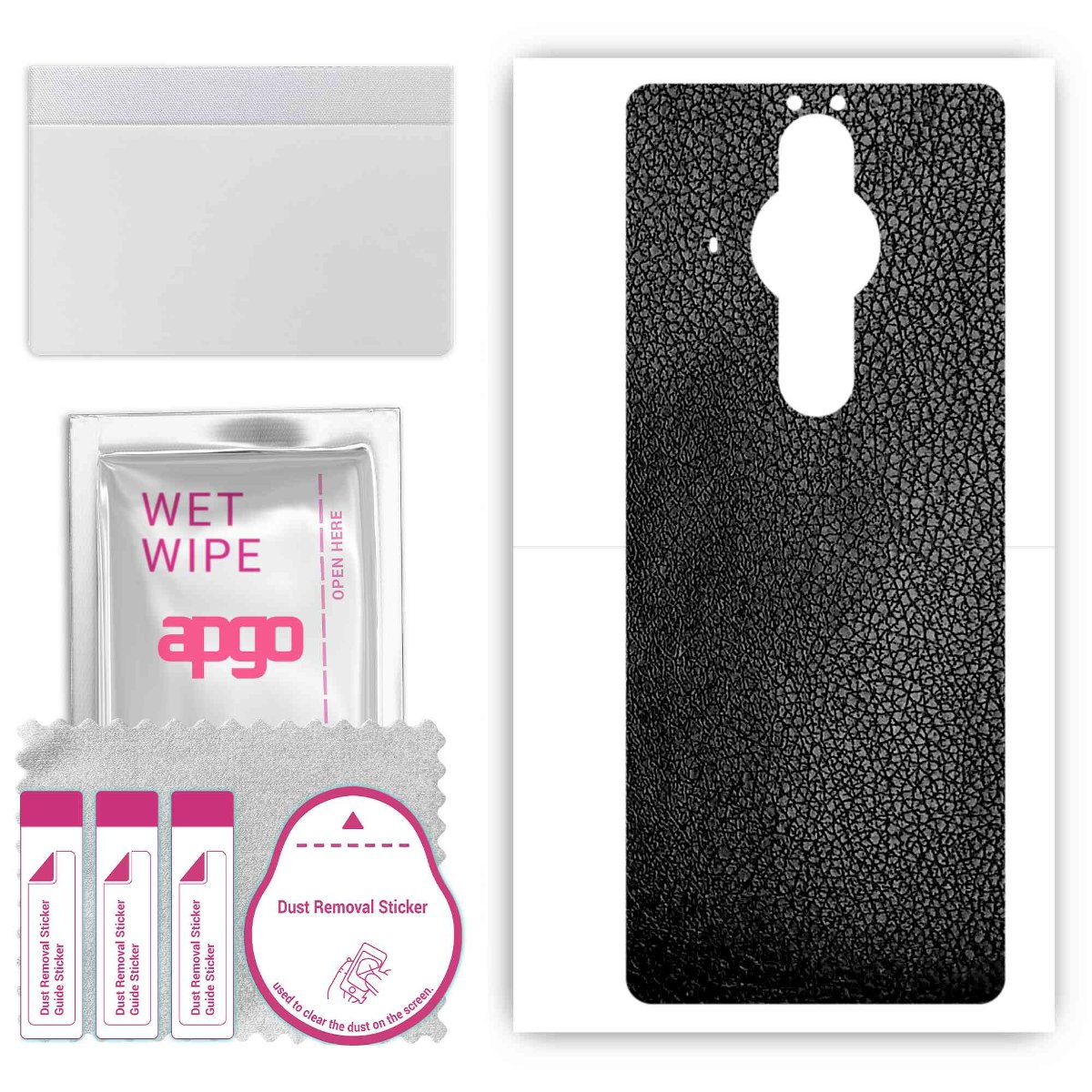 Folia naklejka skórka strukturalna na TYŁ do Sony Xperia PRO-I -  Skóra Czarna - apgo SKINS