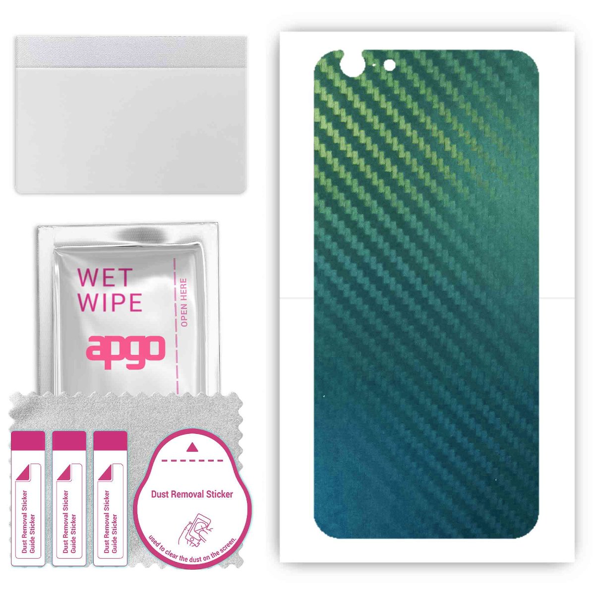 Folia naklejka skórka strukturalna na TYŁ do Apple iPhone 6 Plus -  Carbon Kameleon CAKA1 - apgo SKINS