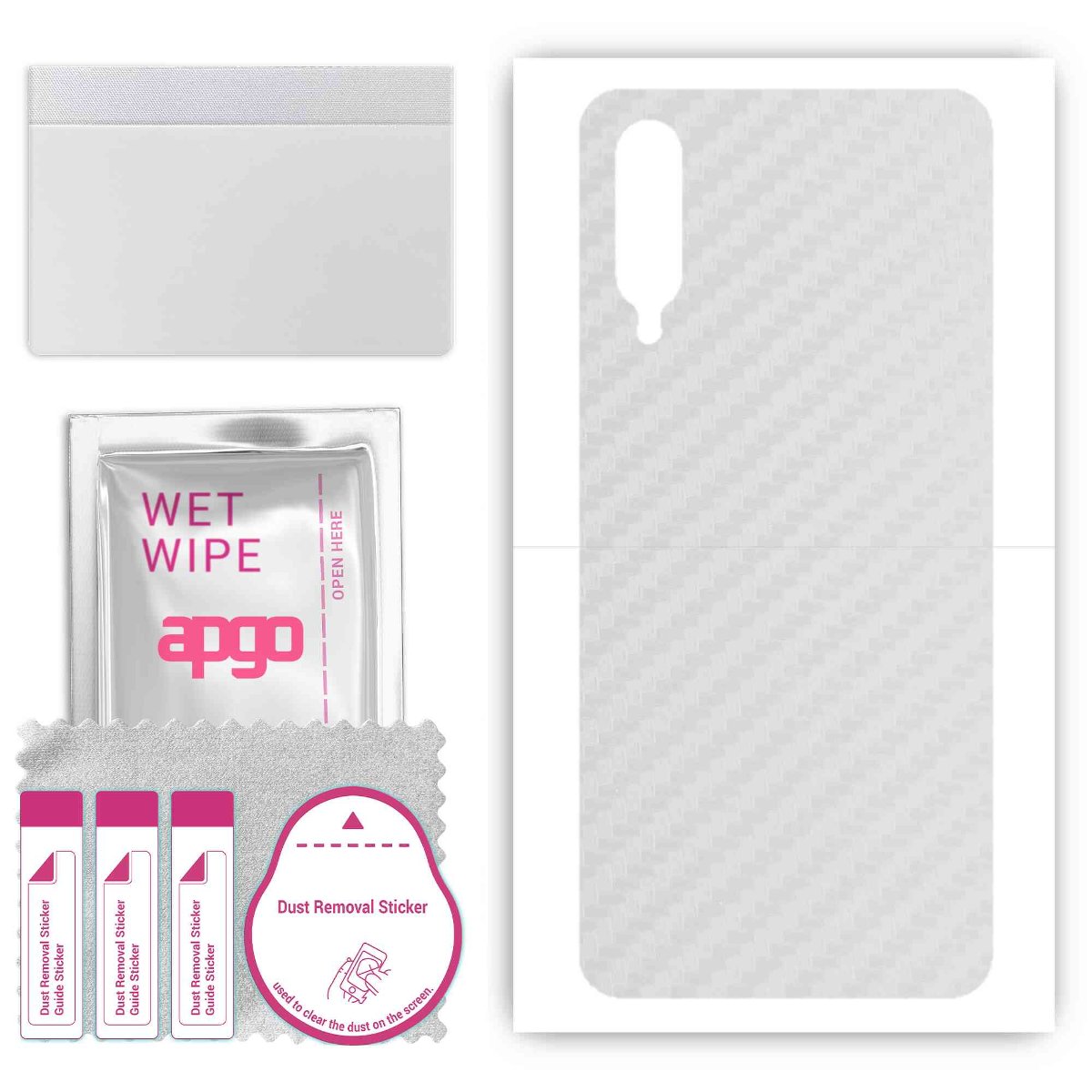 Folia naklejka skórka strukturalna na TYŁ do Xiaomi Mi 9 Lite -  Carbon Przezroczysty - apgo SKINS