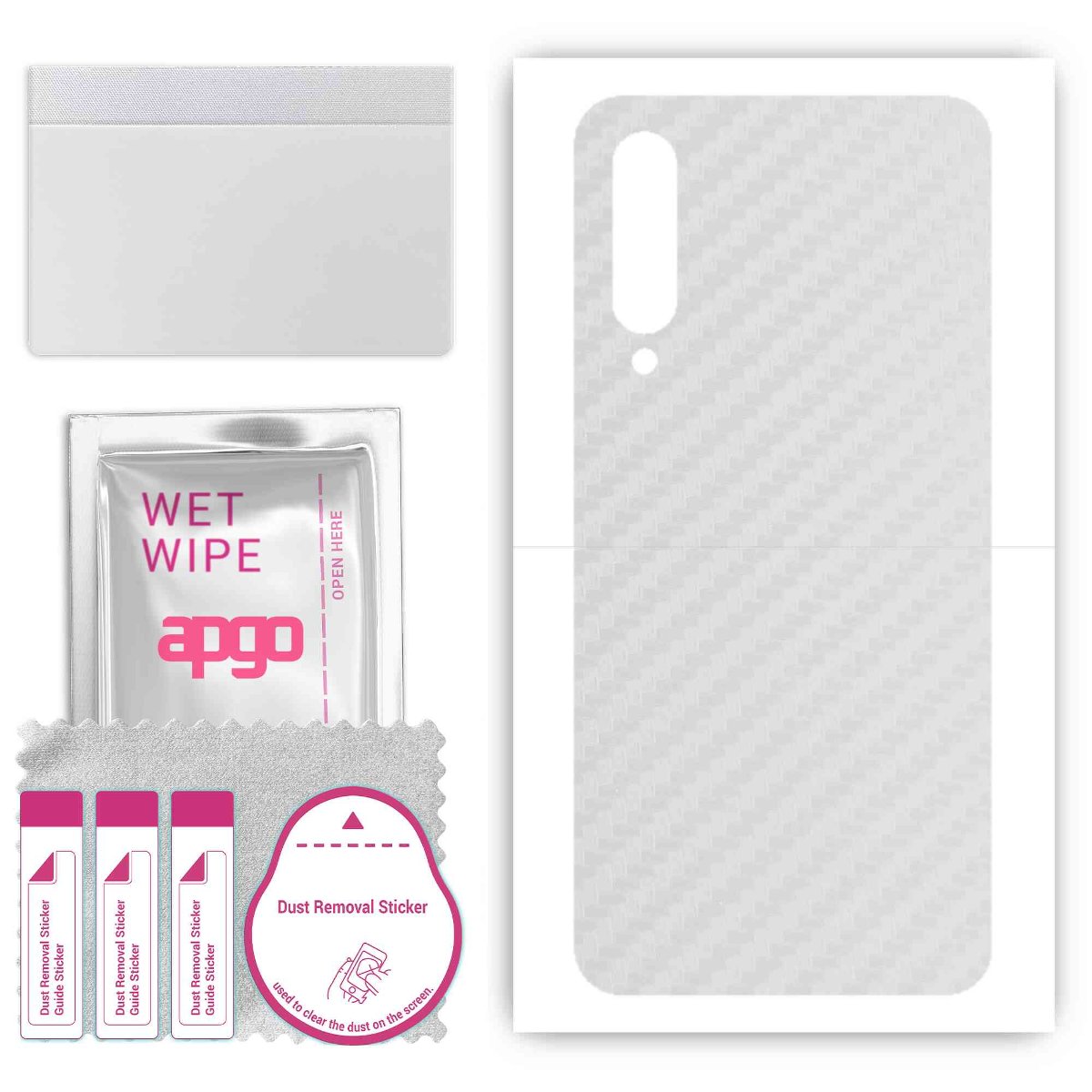 Folia naklejka skórka strukturalna na TYŁ do Xiaomi Mi 9 SE -  Carbon Przezroczysty - apgo SKINS