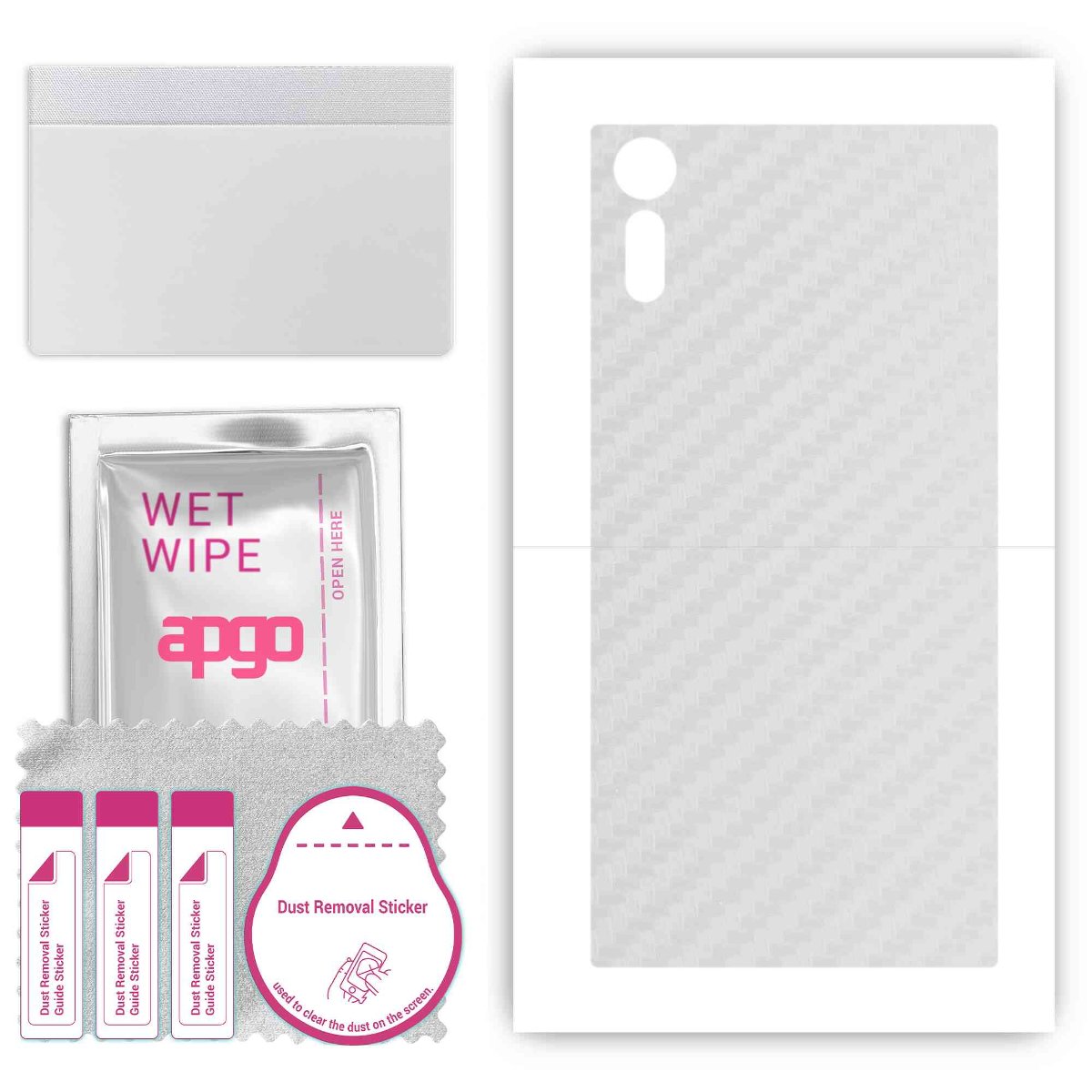 Folia naklejka skórka strukturalna na TYŁ do Sony Xperia XZ -  Carbon Przezroczysty - apgo SKINS