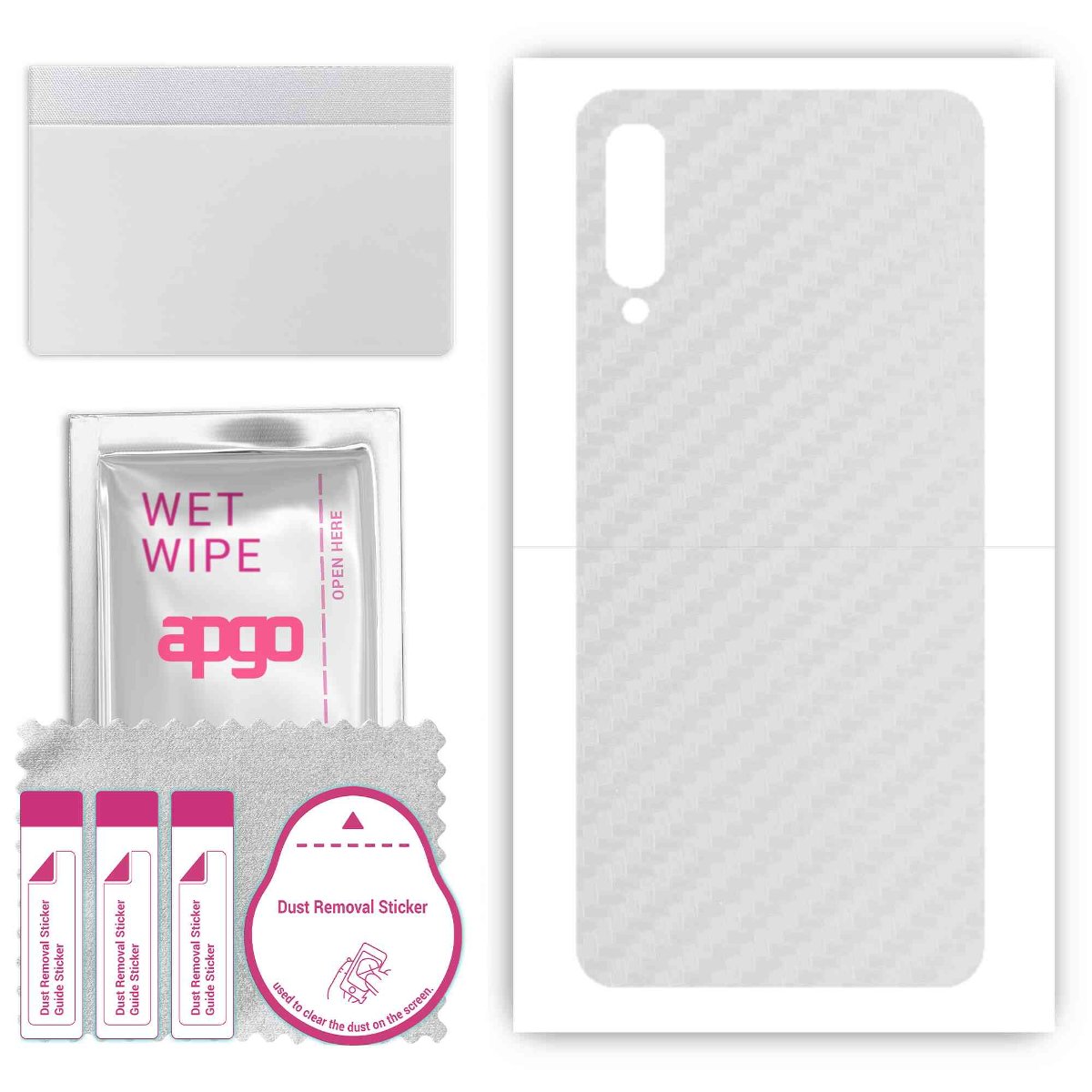 Folia naklejka skórka strukturalna na TYŁ do Samsung Galaxy A50 -  Carbon Przezroczysty - apgo SKINS