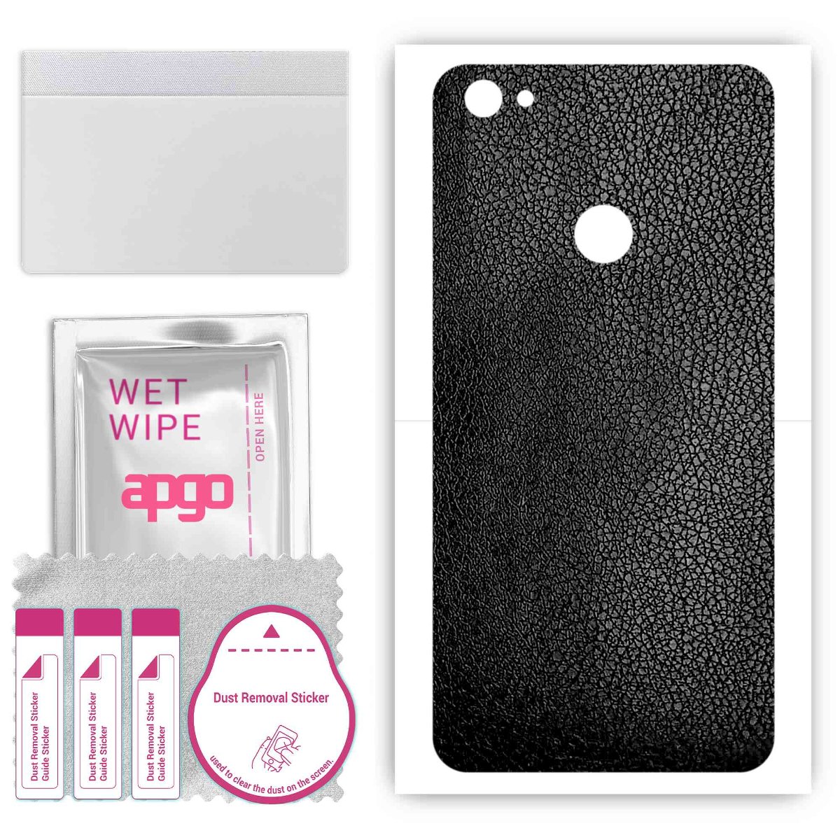 Folia naklejka skórka strukturalna na TYŁ do Xiaomi Redmi Note 5A  -  Skóra Czarna - apgo SKINS