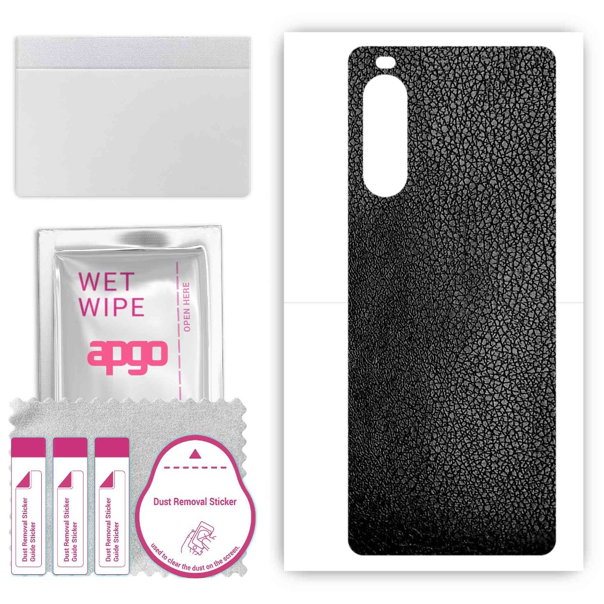 Folia naklejka skórka strukturalna na TYŁ do Sony Xperia 10 III Lite -  Skóra Czarna - apgo SKINS