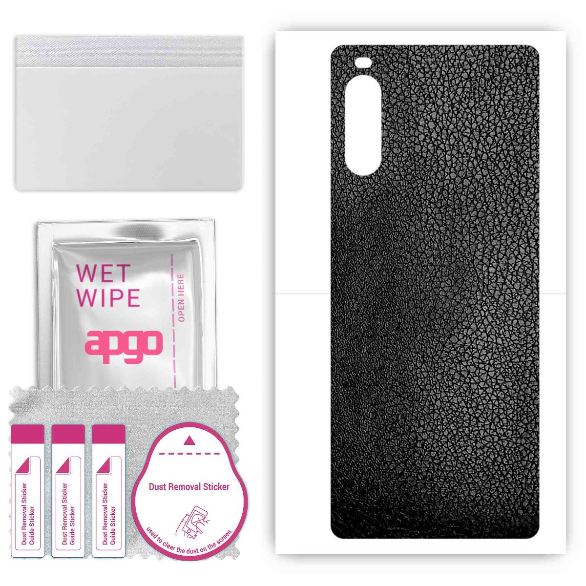 Folia naklejka skórka strukturalna na TYŁ do Sony Xperia 10 III SOG04 -  Skóra Czarna - apgo SKINS