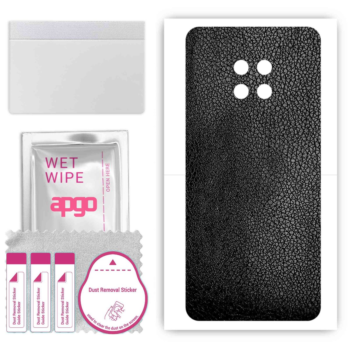 Folia naklejka skórka strukturalna na TYŁ do Huawei Mate 30 RS Porsche Design -  Skóra Czarna - apgo SKINS