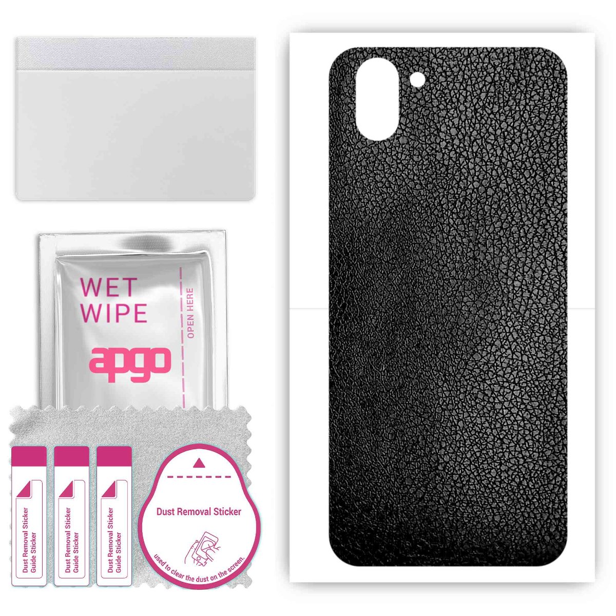 Folia naklejka skórka strukturalna na TYŁ do Sharp Aquos R2 -  Skóra Czarna - apgo SKINS