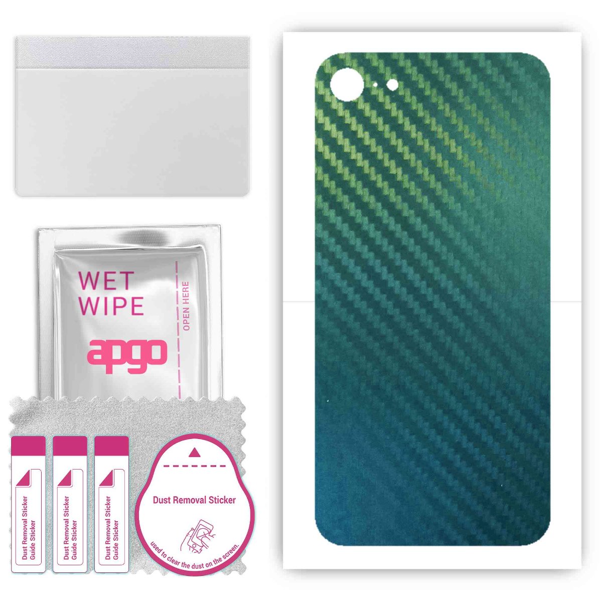 Folia naklejka skórka strukturalna na TYŁ do Apple iPhone 8 -  Carbon Kameleon CAKA1 - apgo SKINS