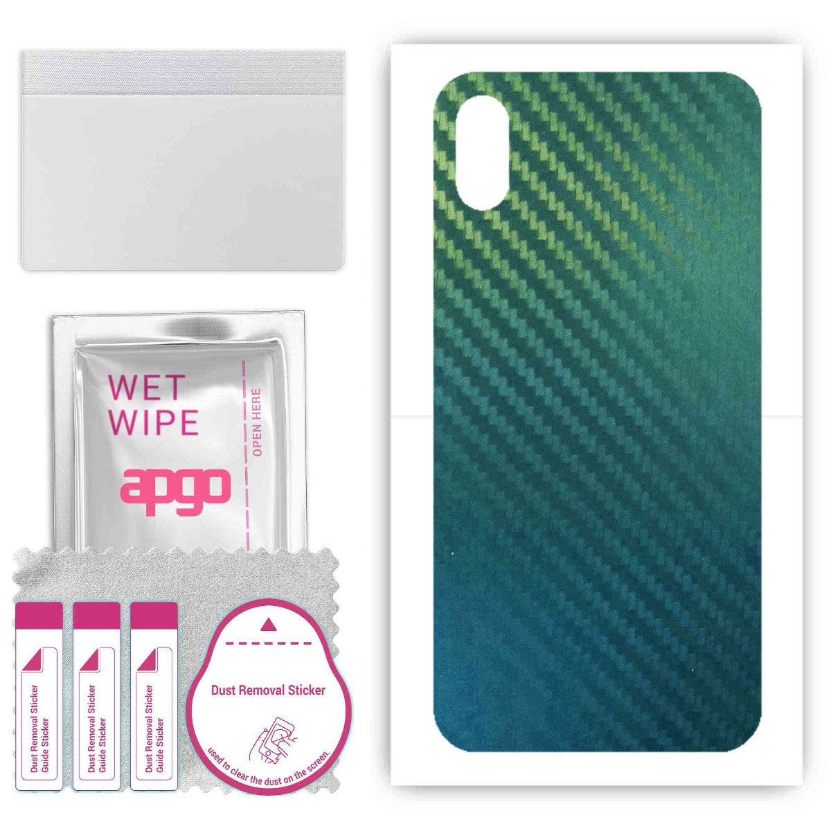 Folia naklejka skórka strukturalna na TYŁ do Apple iPhone XS -  Carbon Kameleon CAKA1 - apgo SKINS