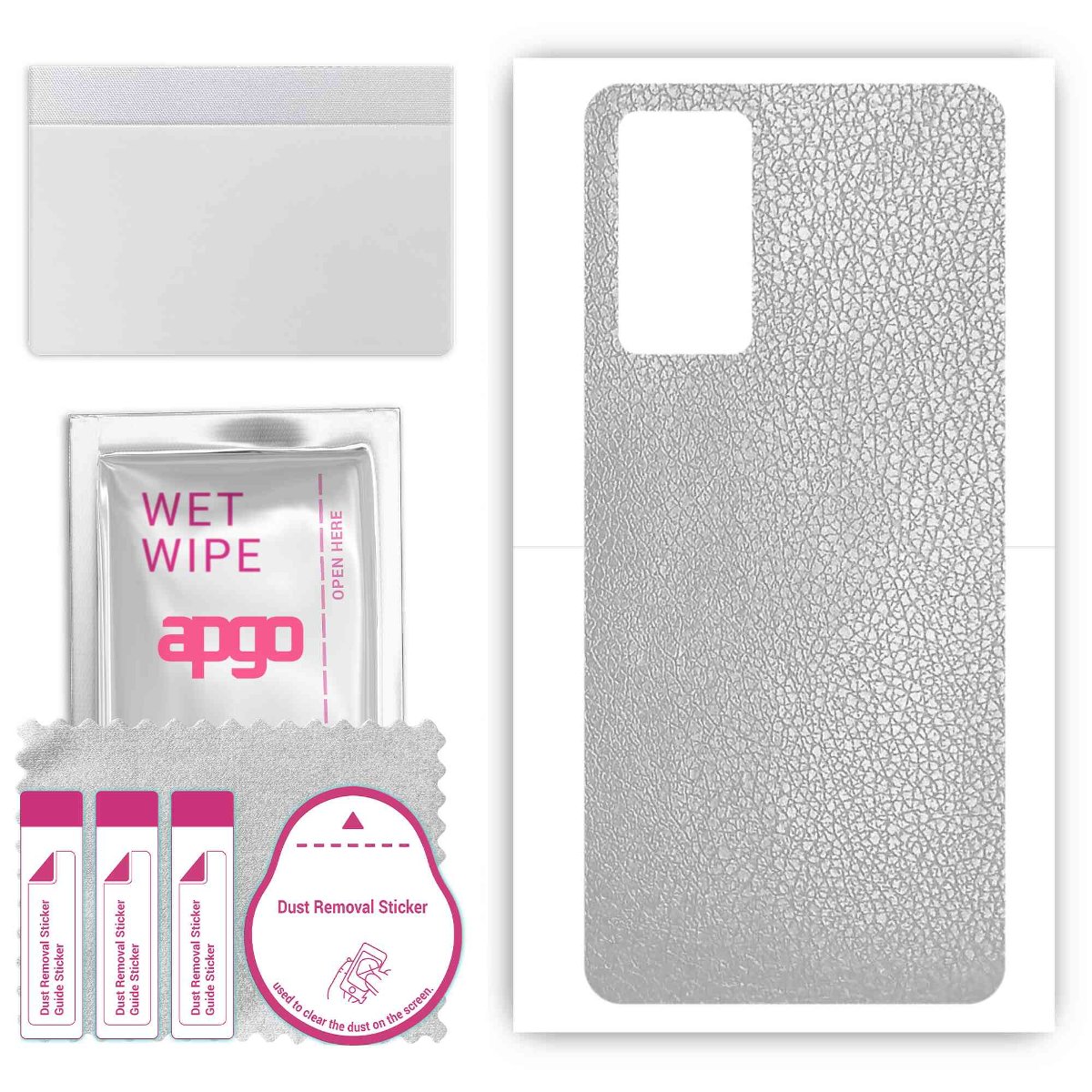 Folia naklejka skórka strukturalna na TYŁ do Samsung Galaxy A51 5G UW -  Skóra Srebrna - apgo SKINS