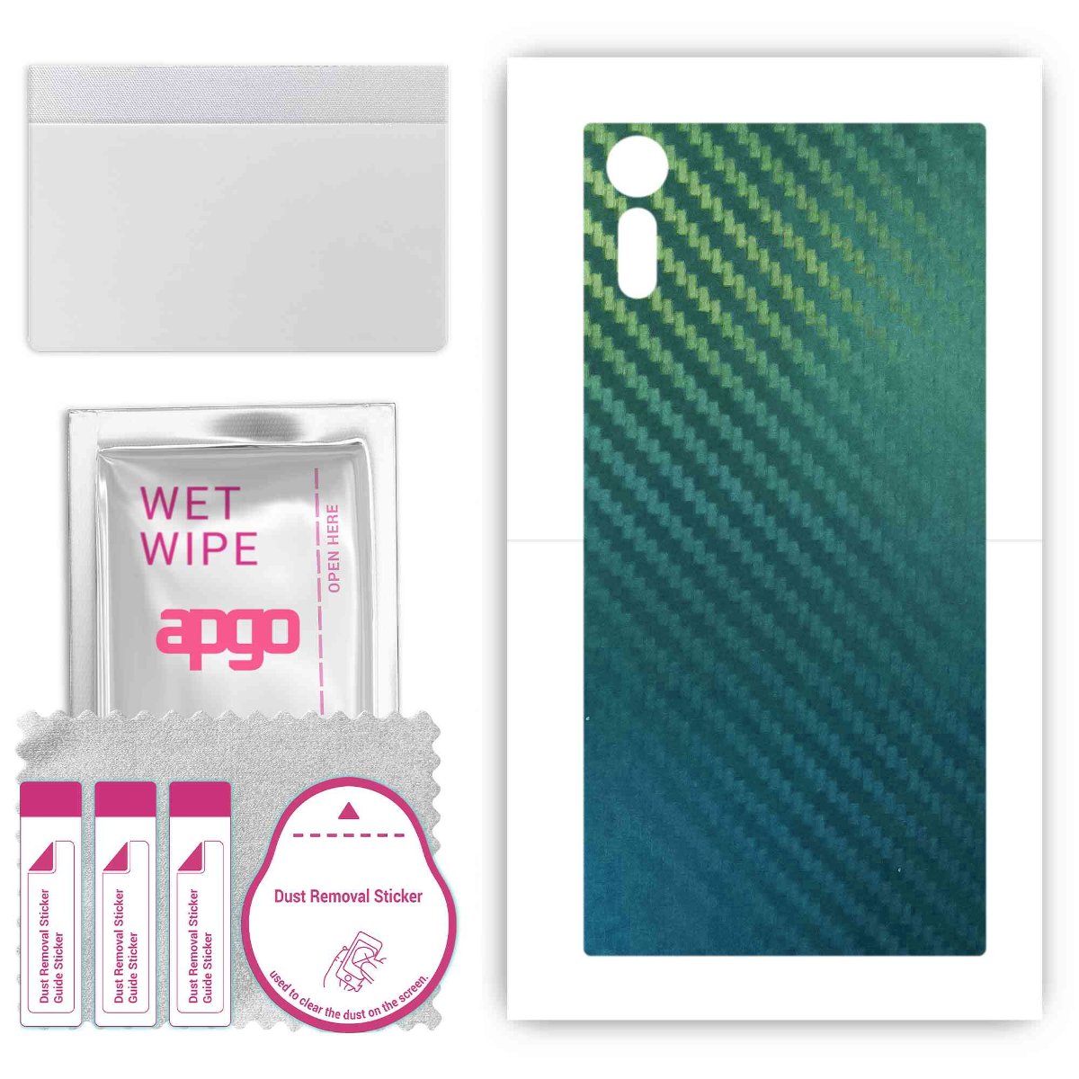 Folia naklejka skórka strukturalna na TYŁ do Sony Xperia XZ -  Carbon Kameleon CAKA1 - apgo SKINS