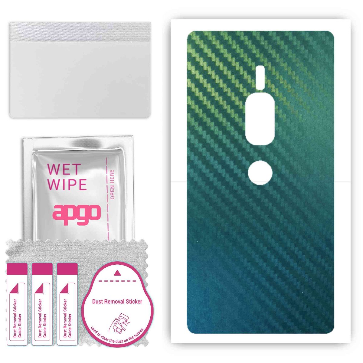 Folia naklejka skórka strukturalna na TYŁ do Sony Xperia XZ2 Premium -  Carbon Kameleon CAKA1 - apgo SKINS