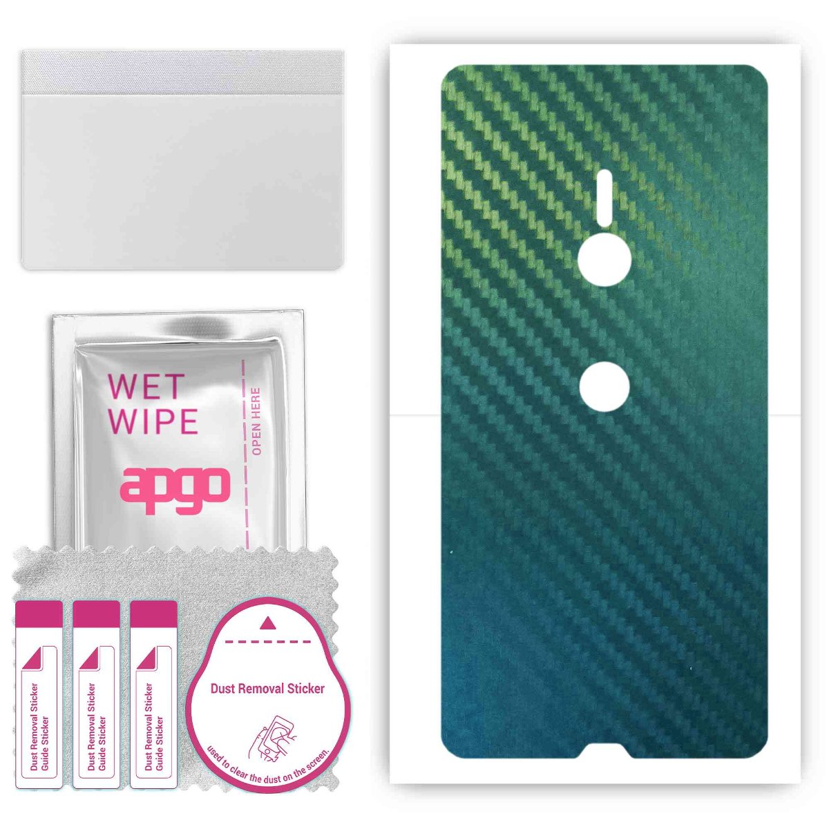 Folia naklejka skórka strukturalna na TYŁ do Sony Xperia XZ3 -  Carbon Kameleon CAKA1 - apgo SKINS