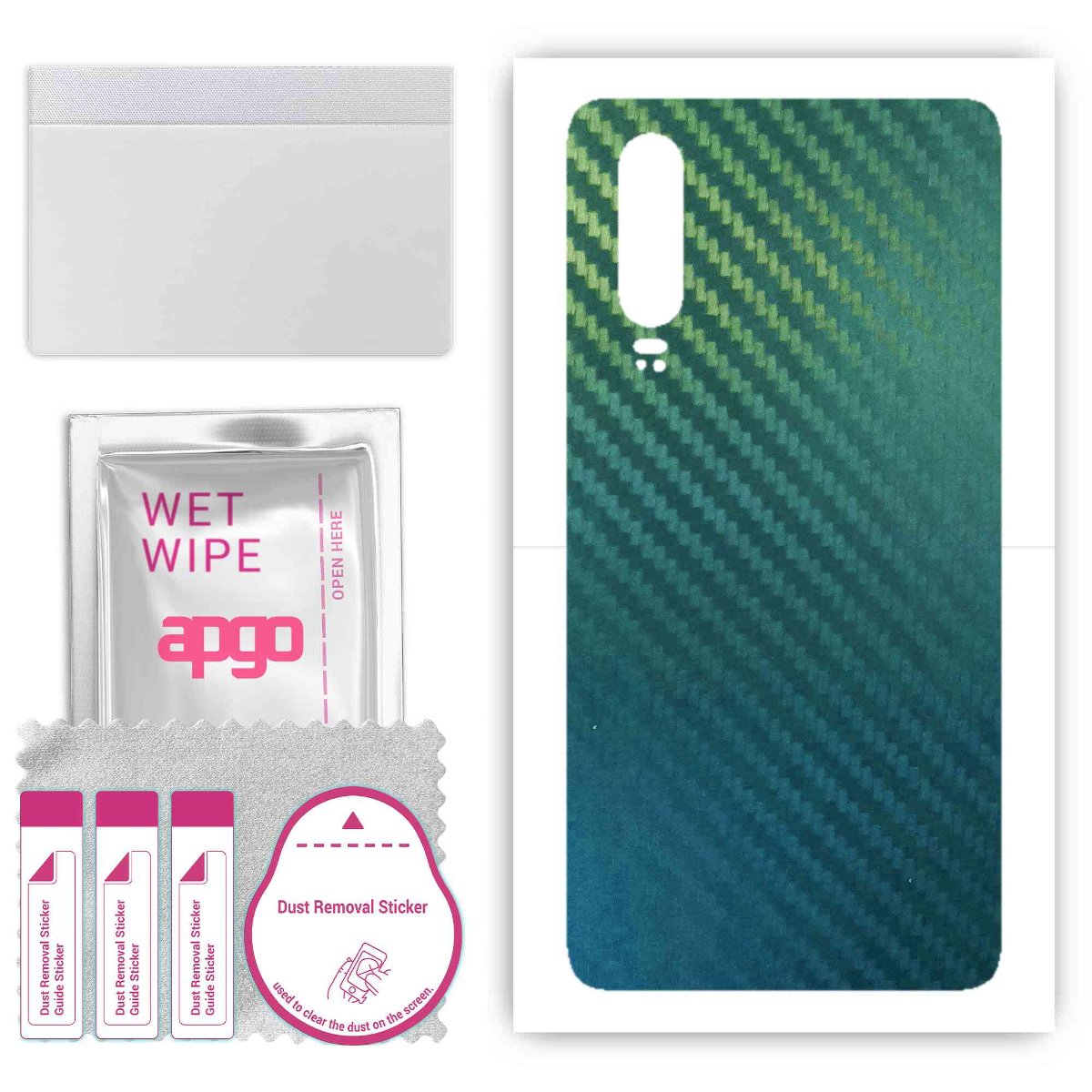 Folia naklejka skórka strukturalna na TYŁ do Huawei P30 -  Carbon Kameleon CAKA1 - apgo SKINS