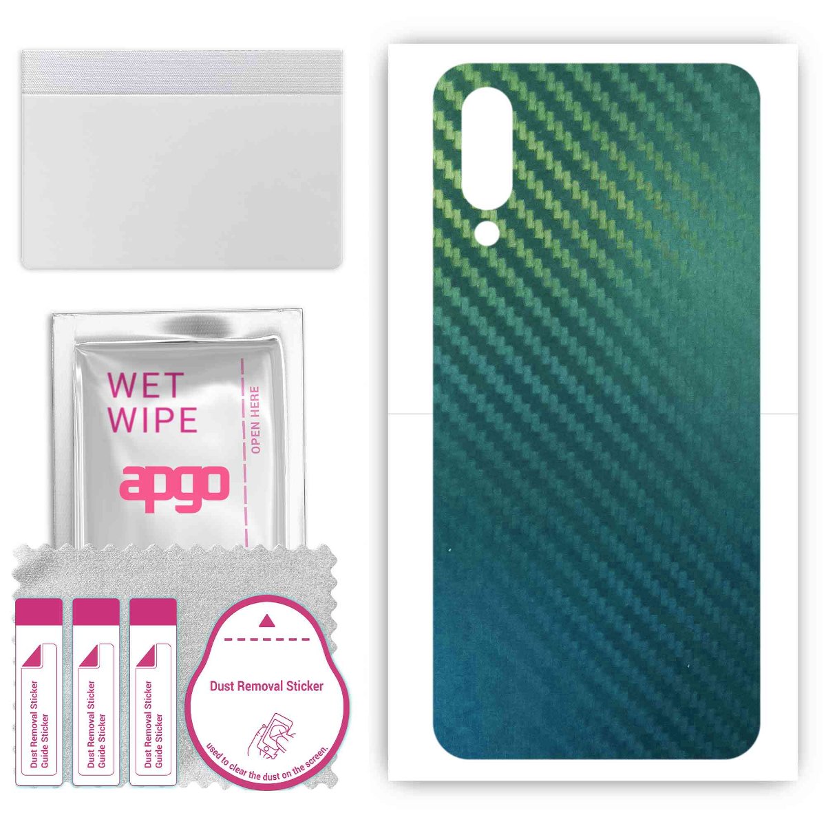 Folia naklejka skórka strukturalna na TYŁ do Xiaomi Mi 9 Explorer -  Carbon Kameleon CAKA1 - apgo SKINS