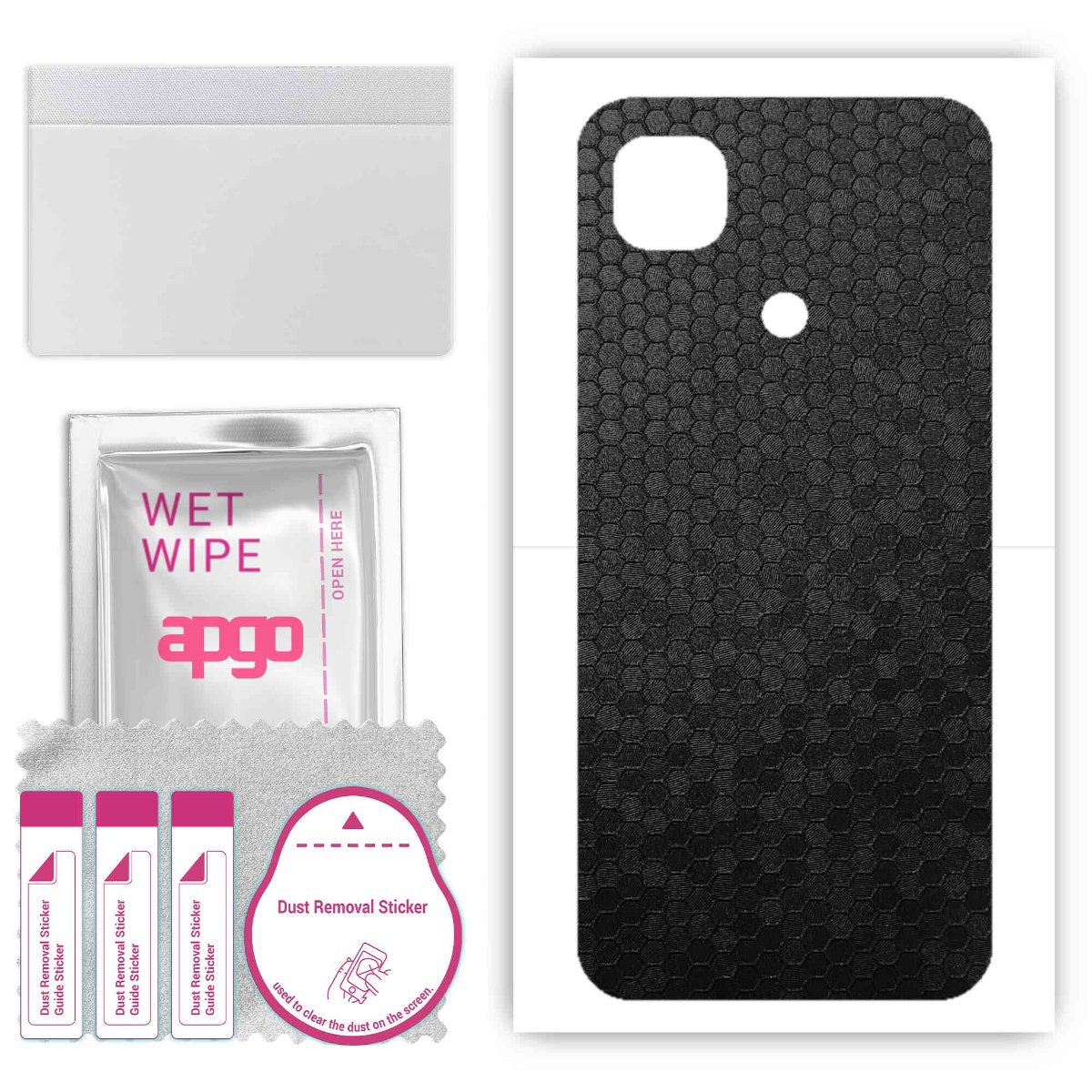 Folia naklejka skórka strukturalna na TYŁ do Xiaomi Redmi 9C -  Plaster Miodu Czarny - apgo SKINS