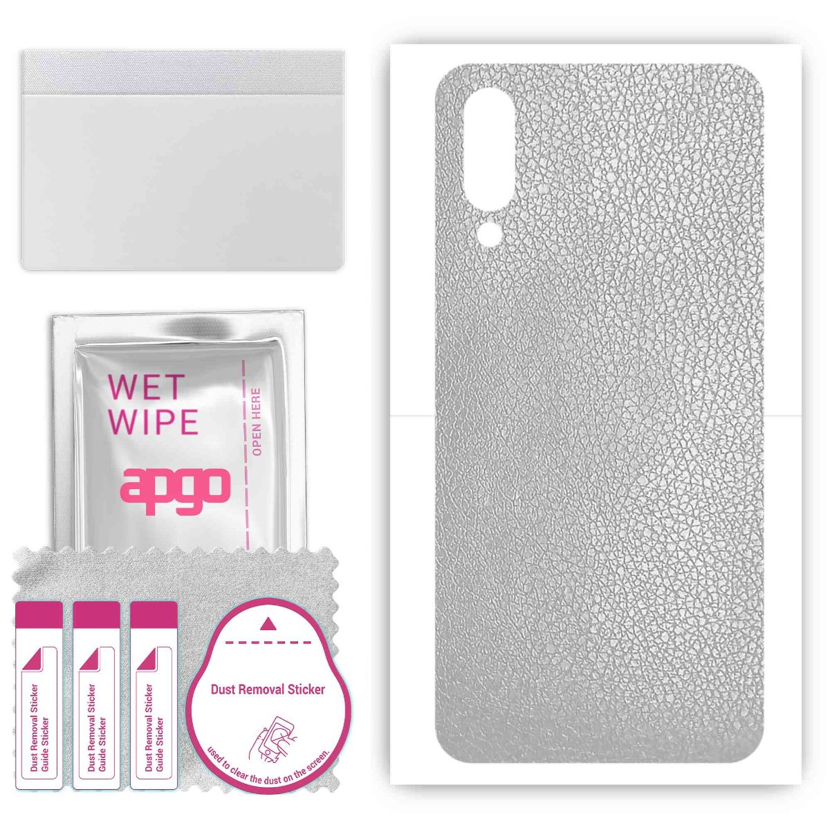 Folia naklejka skórka strukturalna na TYŁ do Xiaomi Mi 9 Pro 5G -  Skóra Srebrna - apgo SKINS