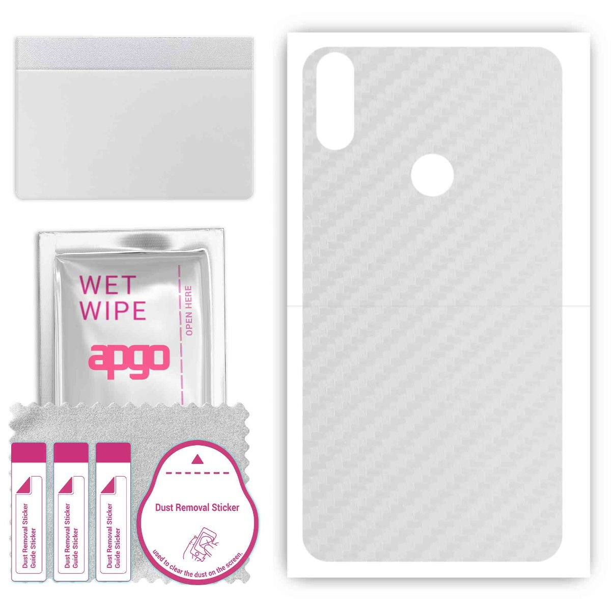 Folia naklejka skórka strukturalna na TYŁ do Motorola One Power (P30 Note) -  Carbon Przezroczysty - apgo SKINS