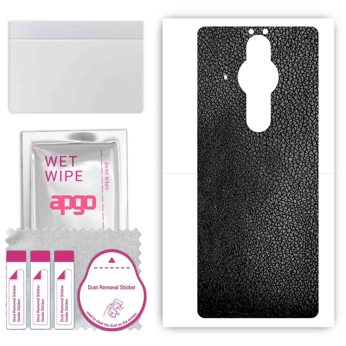 Folia naklejka skórka strukturalna na TYŁ do Sony Xperia PRO -  Skóra Czarna - apgo SKINS