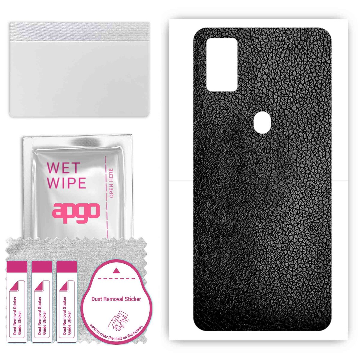 Folia naklejka skórka strukturalna na TYŁ do ZTE Blade 20 5G -  Skóra Czarna - apgo SKINS