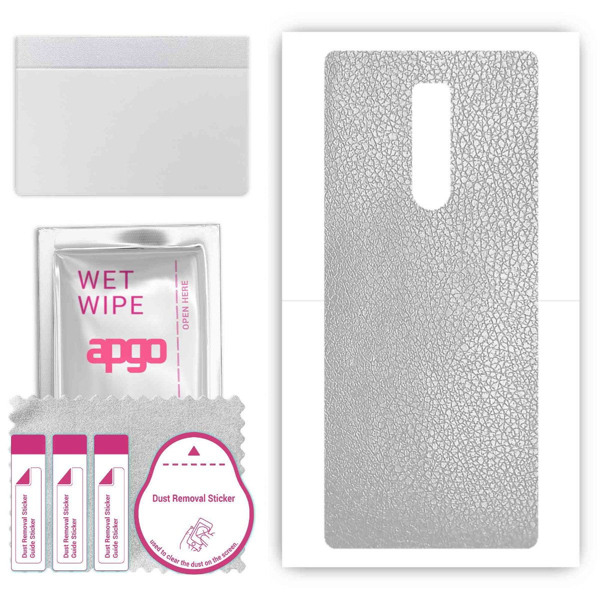 Folia naklejka skórka strukturalna na TYŁ do Sony Xperia 1 -  Skóra Srebrna - apgo SKINS