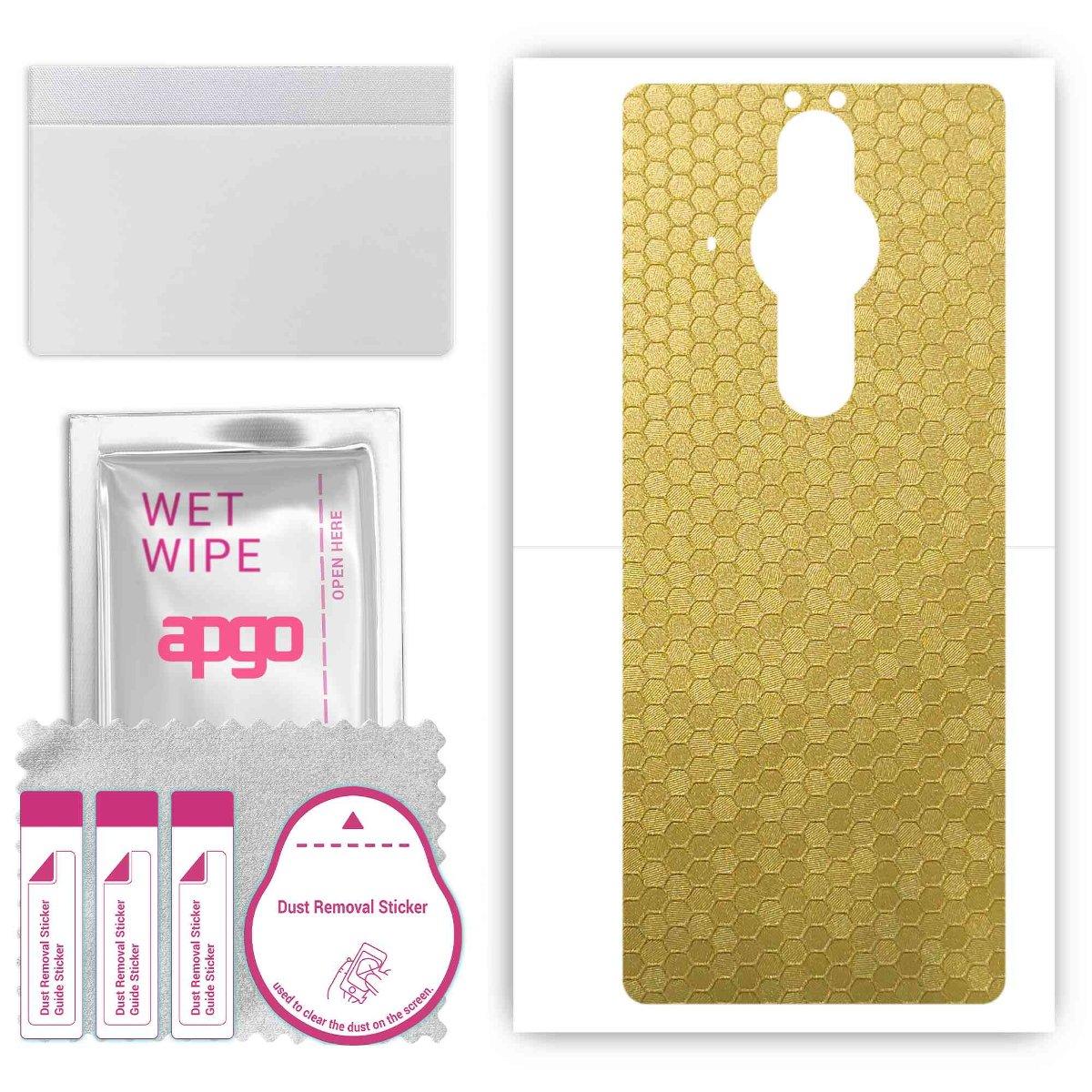 Folia naklejka skórka strukturalna na TYŁ do Sony Xperia PRO -  Plaster Miodu Złoty - apgo SKINS