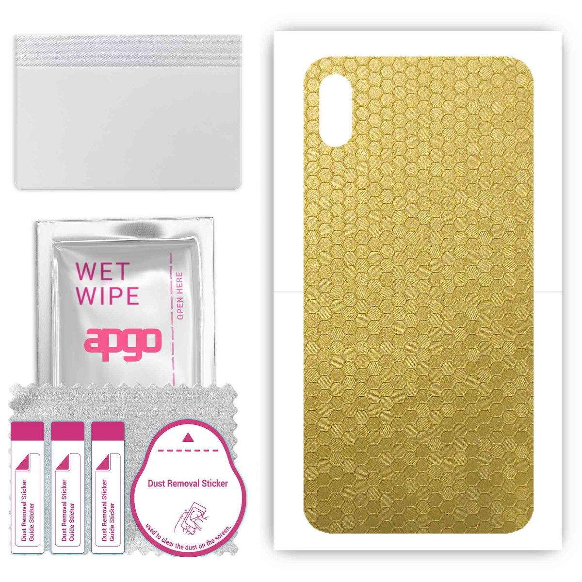 Folia naklejka skórka strukturalna na TYŁ do Apple iPhone XS Max -  Plaster Miodu Złoty - apgo SKINS