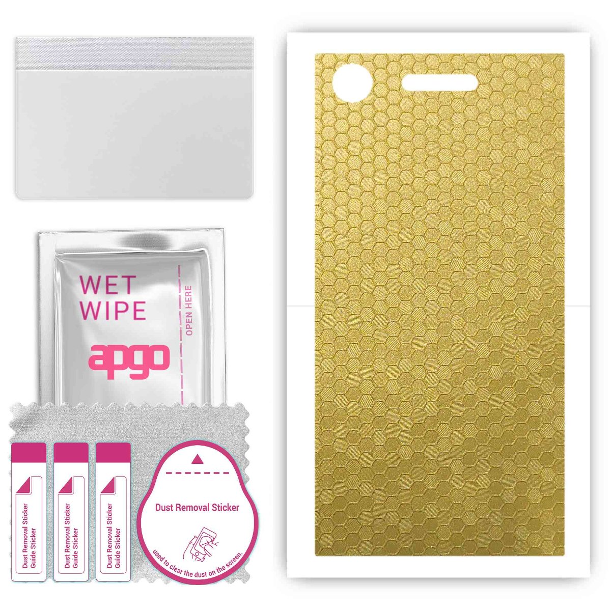 Folia naklejka skórka strukturalna na TYŁ do Sony Xperia XZ1 -  Plaster Miodu Złoty - apgo SKINS