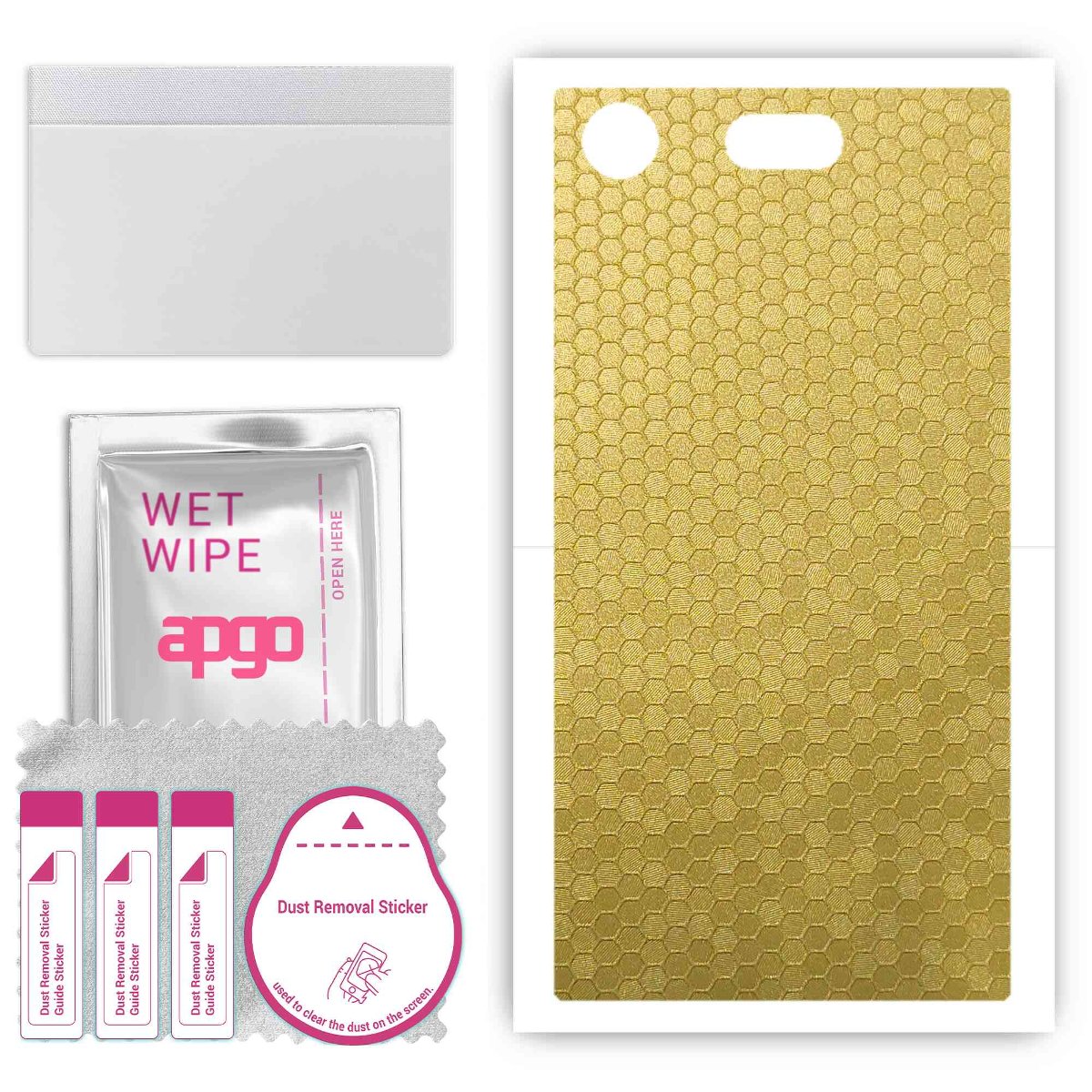 Folia naklejka skórka strukturalna na TYŁ do Sony Xperia XZ1 Compact -  Plaster Miodu Złoty - apgo SKINS