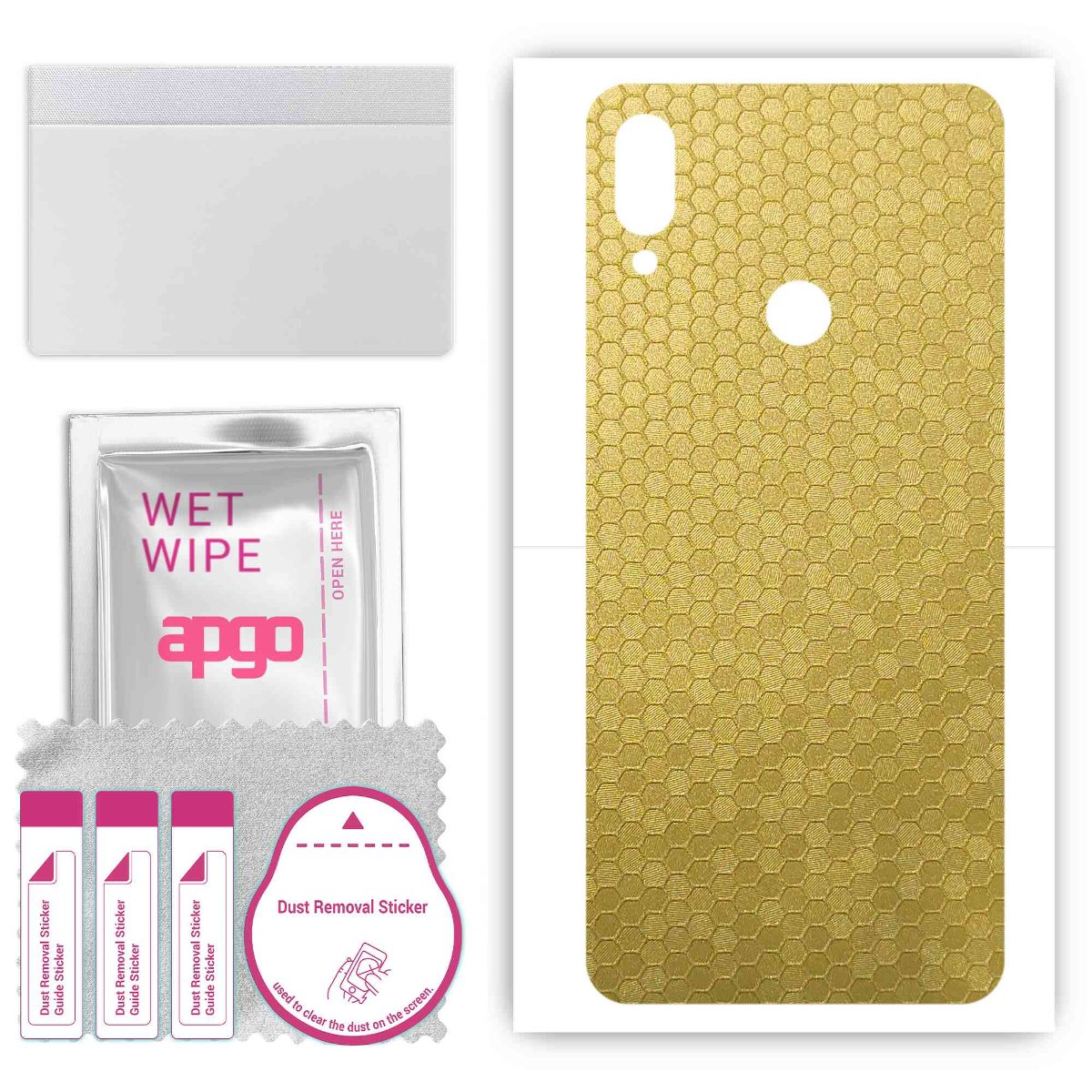 Folia naklejka skórka strukturalna na TYŁ do Xiaomi Redmi Note 7S -  Plaster Miodu Złoty - apgo SKINS