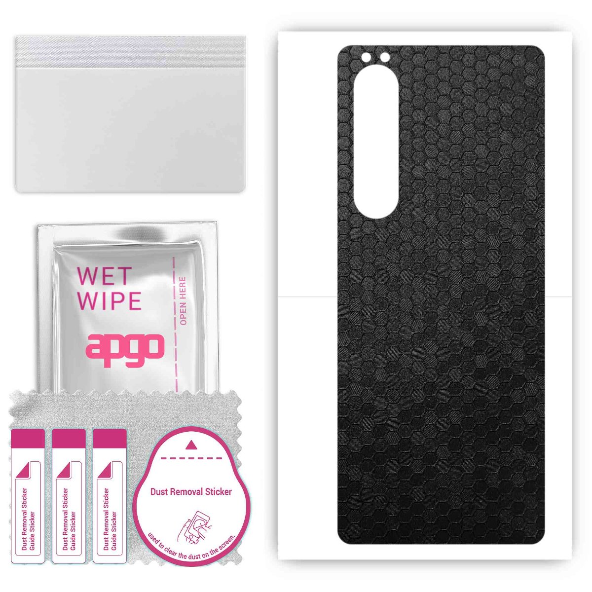 Folia naklejka skórka strukturalna na TYŁ do Sony Xperia 1 III SOG03 -  Plaster Miodu Czarny - apgo SKINS