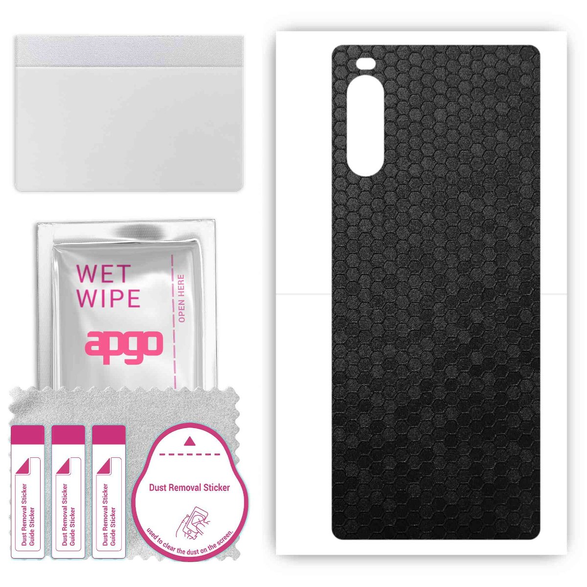 Folia naklejka skórka strukturalna na TYŁ do Sony Xperia 10 III SO-52B -  Plaster Miodu Czarny - apgo SKINS