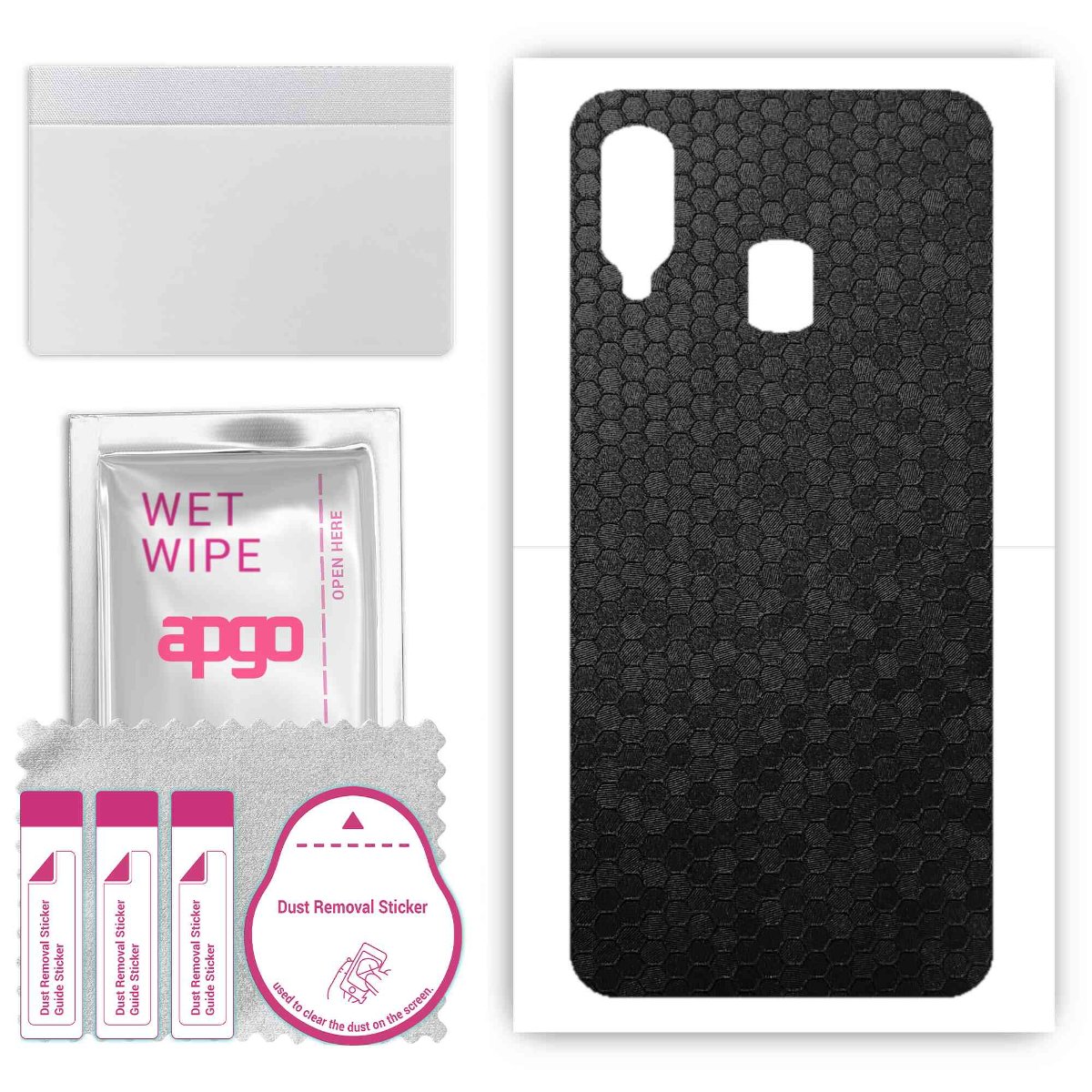 Folia naklejka skórka strukturalna na TYŁ do Samsung Galaxy A40 -  Plaster Miodu Czarny - apgo SKINS