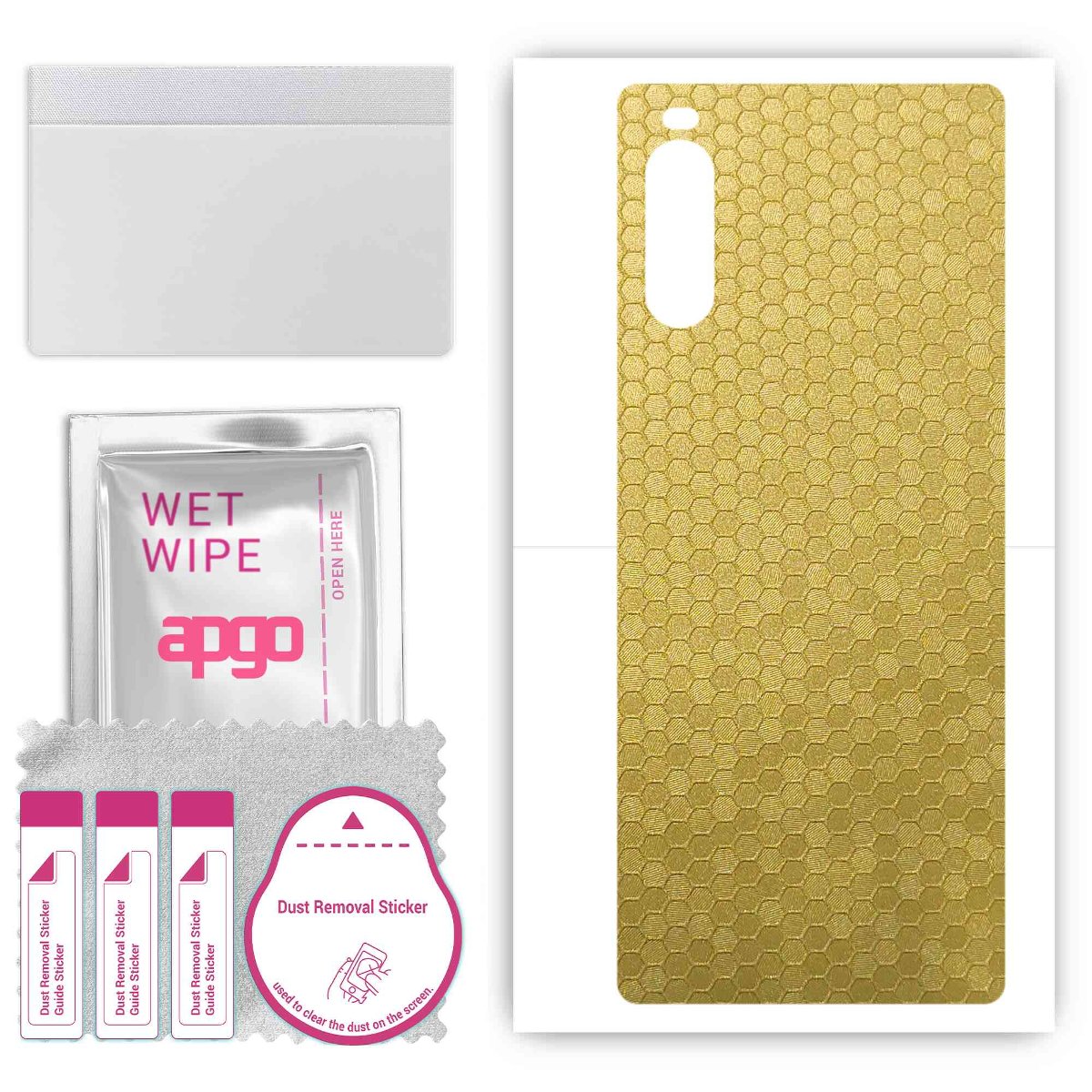 Folia naklejka skórka strukturalna na TYŁ do Sony Xperia 10 III SO-52B -  Plaster Miodu Złoty - apgo SKINS