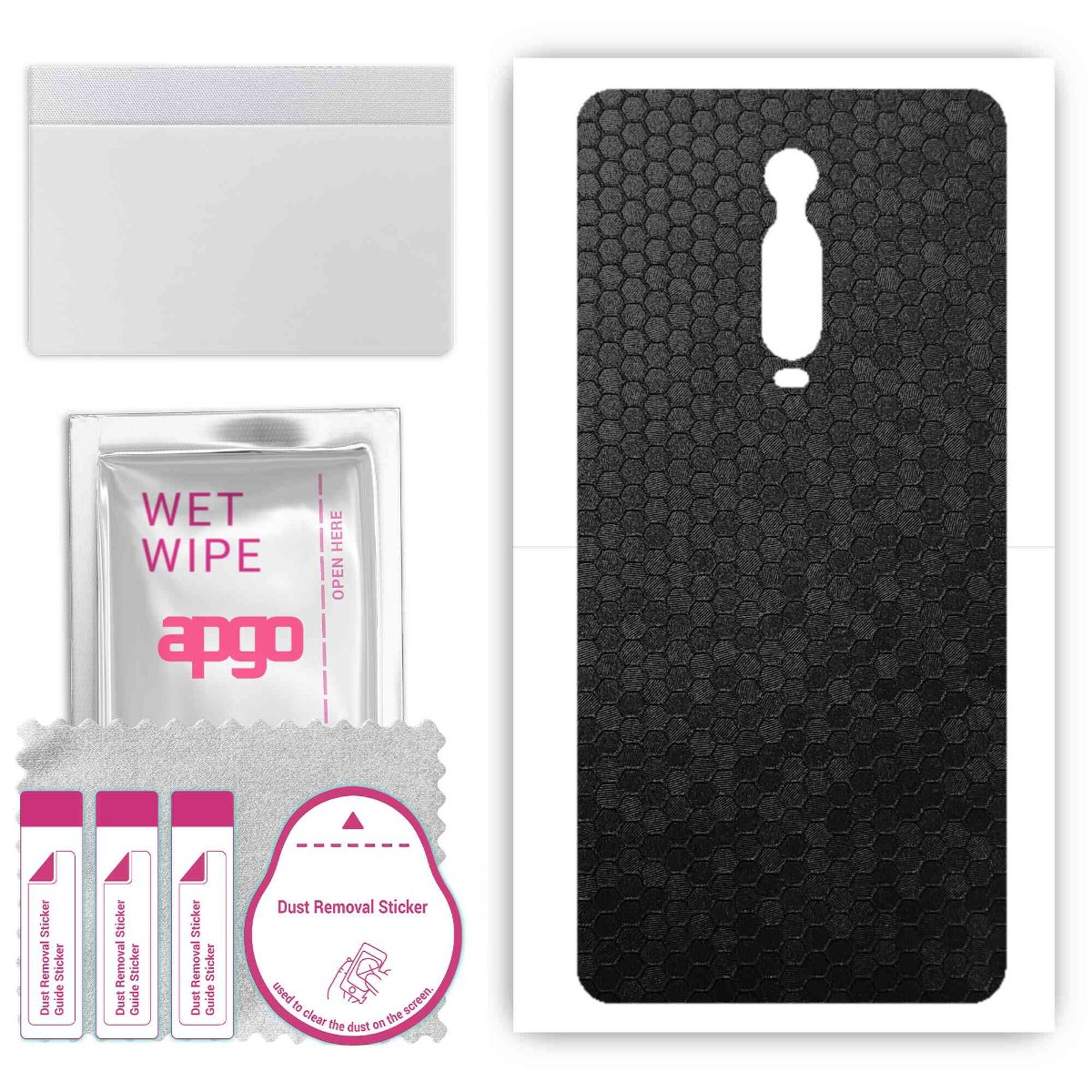 Folia naklejka skórka strukturalna na TYŁ do Xiaomi Mi 9T -  Plaster Miodu Czarny - apgo SKINS
