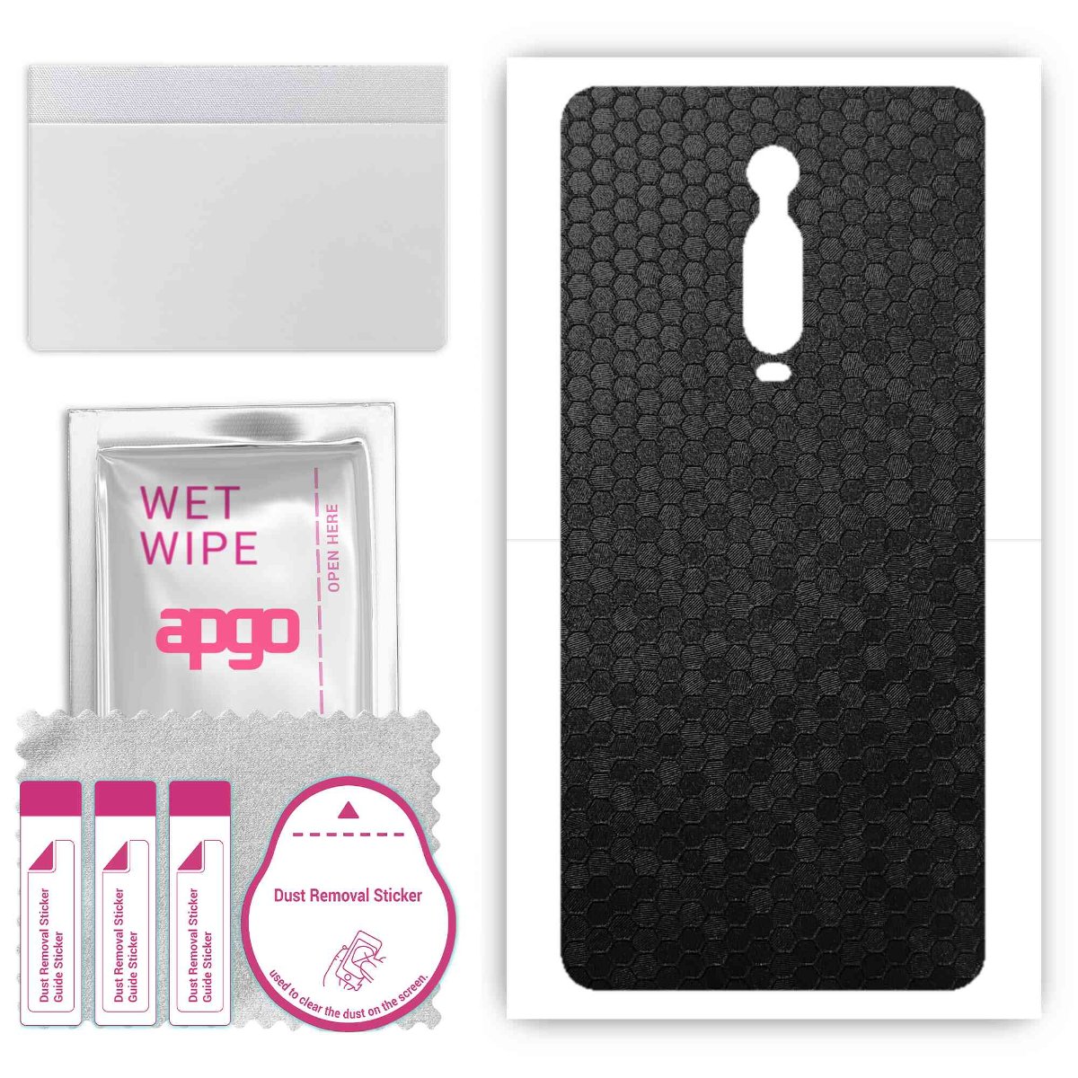 Folia naklejka skórka strukturalna na TYŁ do Xiaomi Mi 9T Pro -  Plaster Miodu Czarny - apgo SKINS
