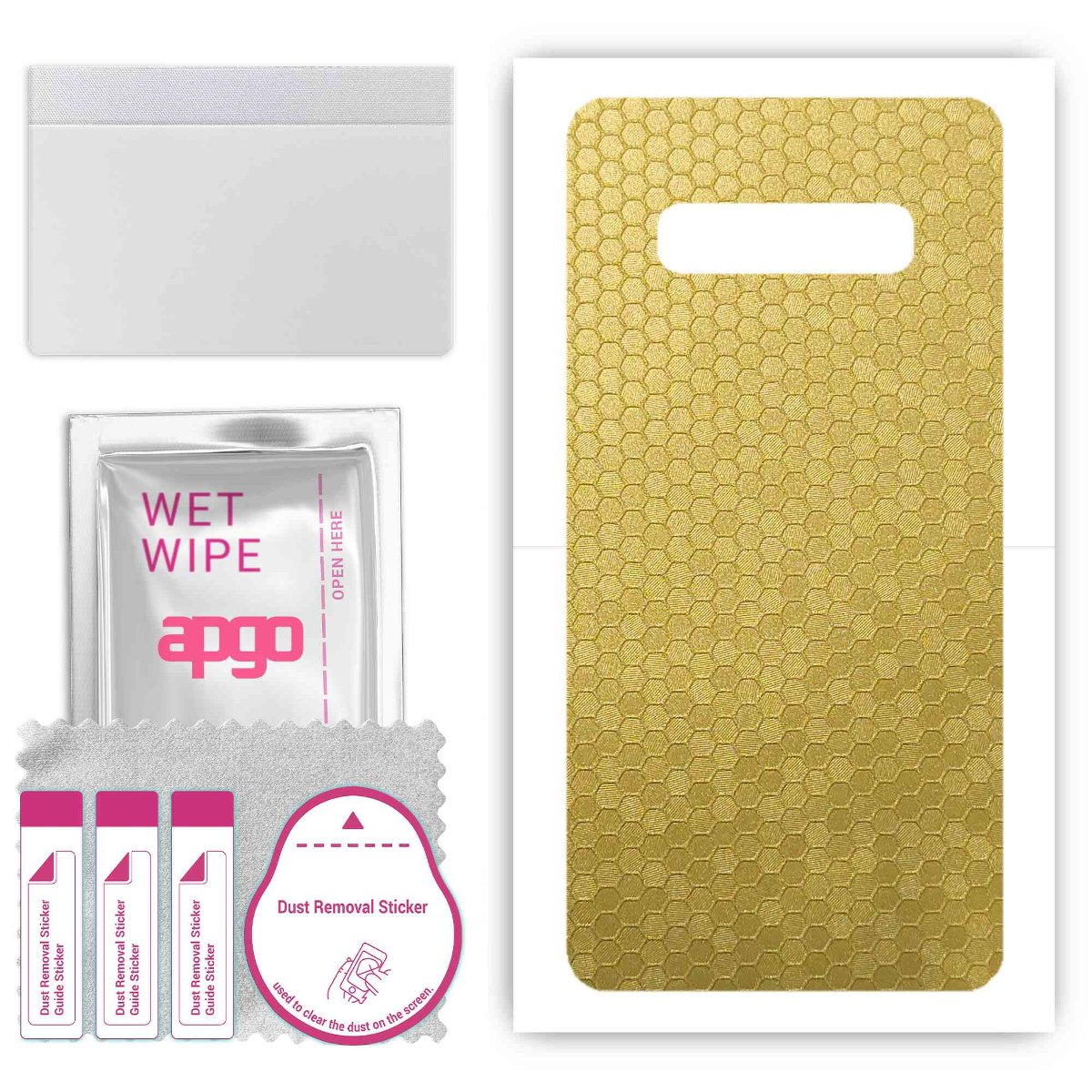 Folia naklejka skórka strukturalna na TYŁ do Samsung Galaxy S10+ - Plaster Miodu Złoty - apgo SKINS