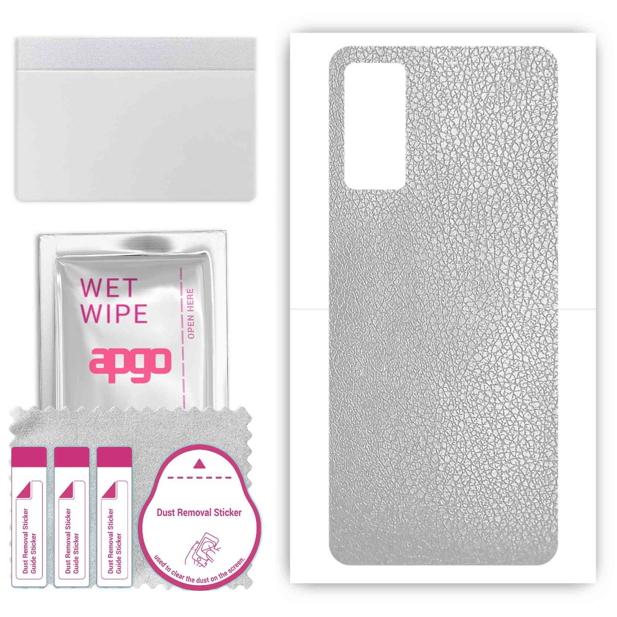 Folia naklejka skórka strukturalna na TYŁ do Vivo Y3s India -  Skóra Srebrna - apgo SKINS