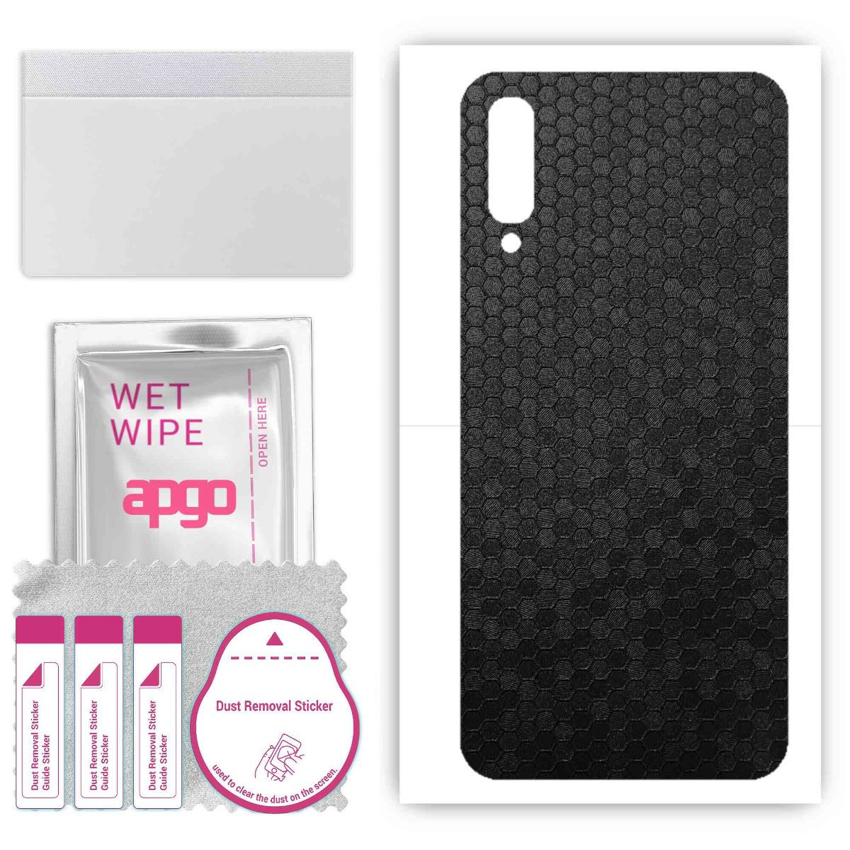 Folia naklejka skórka strukturalna na TYŁ do Samsung Galaxy A70 -  Plaster Miodu Czarny - apgo SKINS