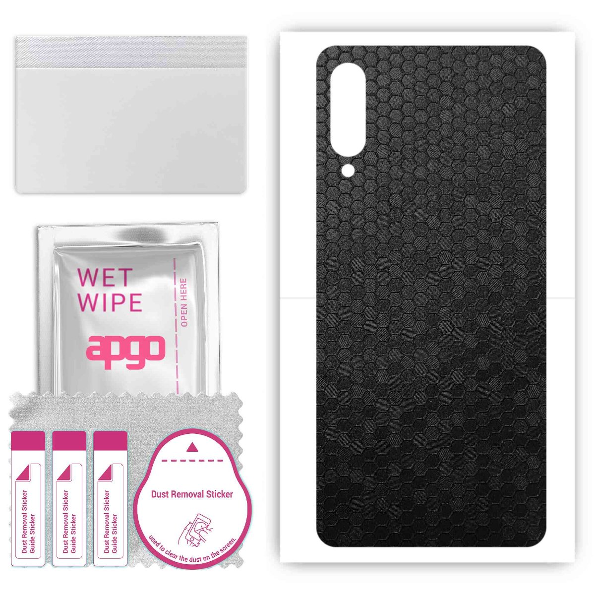 Folia naklejka skórka strukturalna na TYŁ do Samsung Galaxy A70s -  Plaster Miodu Czarny - apgo SKINS
