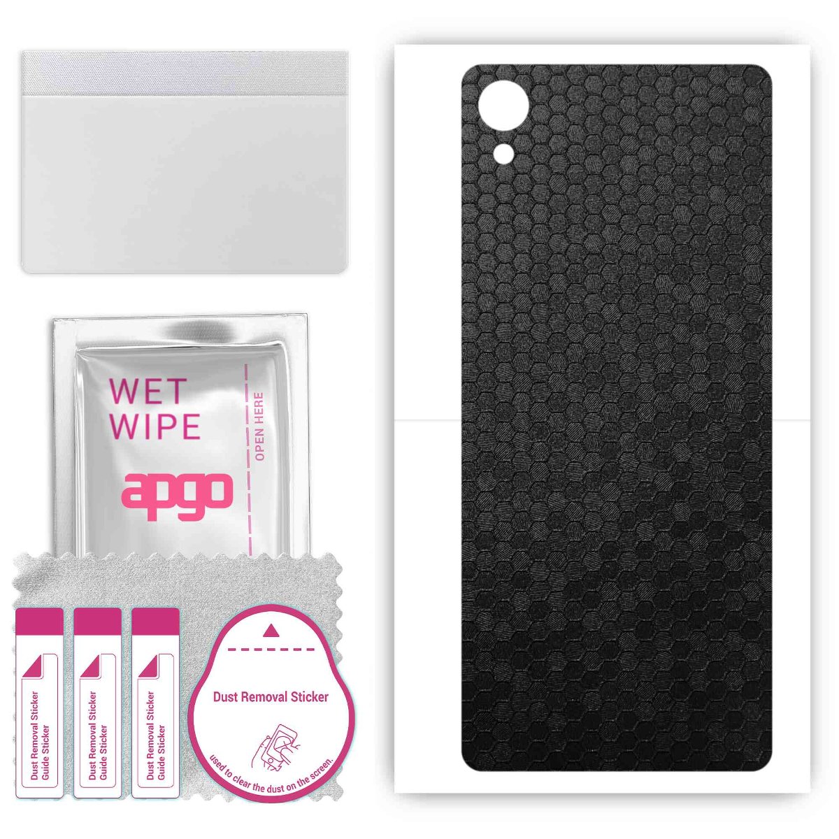 Folia naklejka skórka strukturalna na TYŁ do Sony Xperia X Performance -  Plaster Miodu Czarny - apgo SKINS