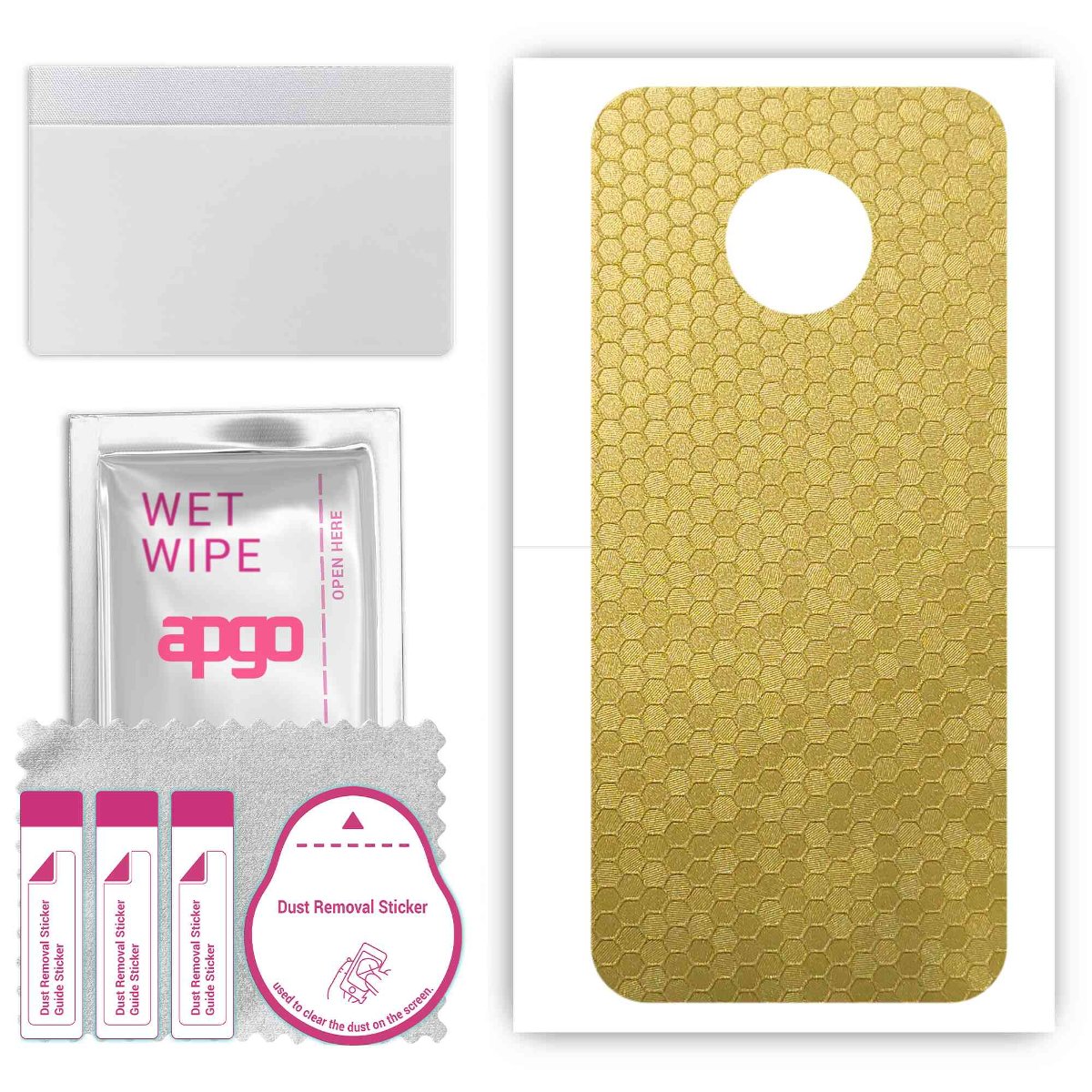 Folia naklejka skórka strukturalna na TYŁ do Motorola Moto G6 Play -  Plaster Miodu Złoty - apgo SKINS